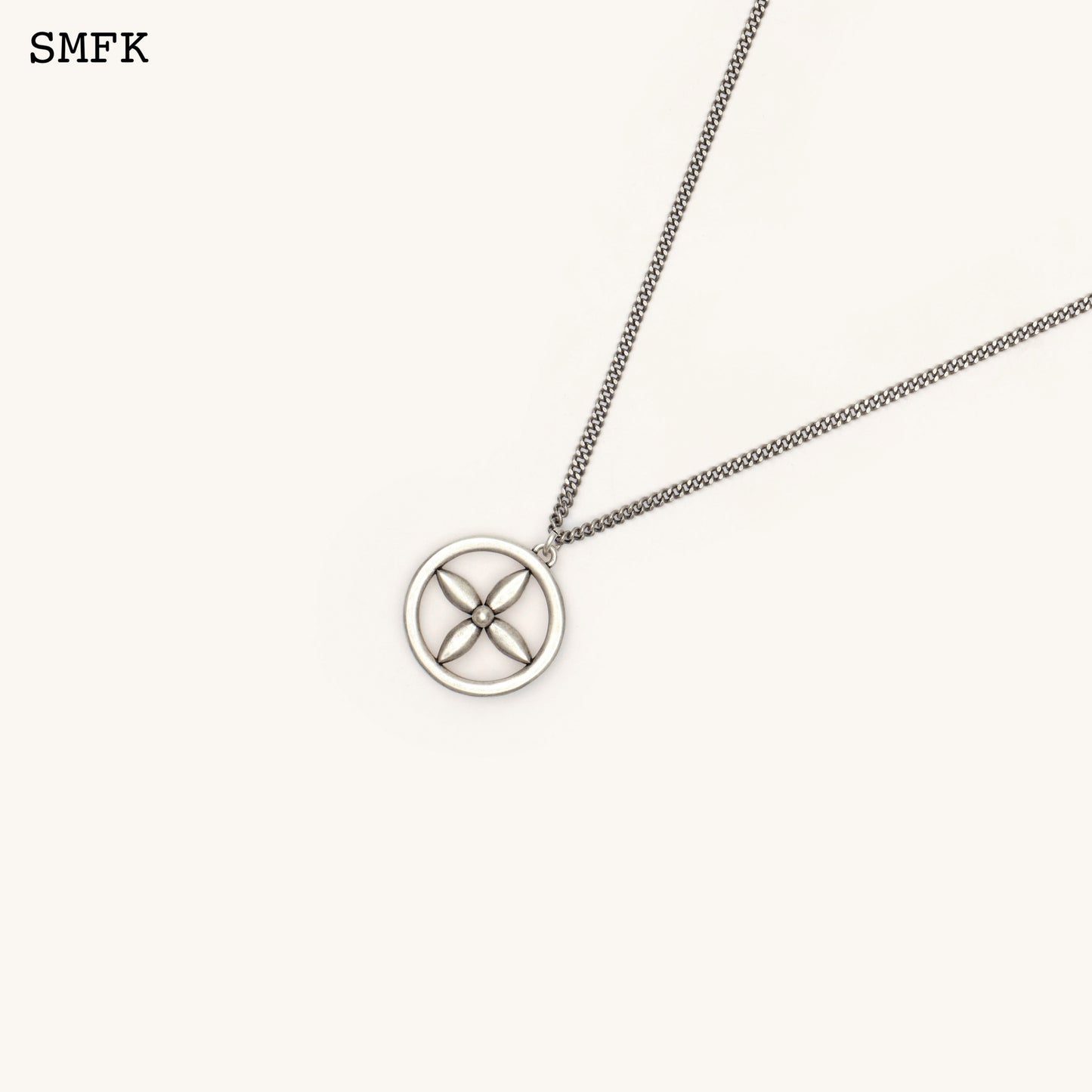 COMPASS Necklace (Small) Antique Silver