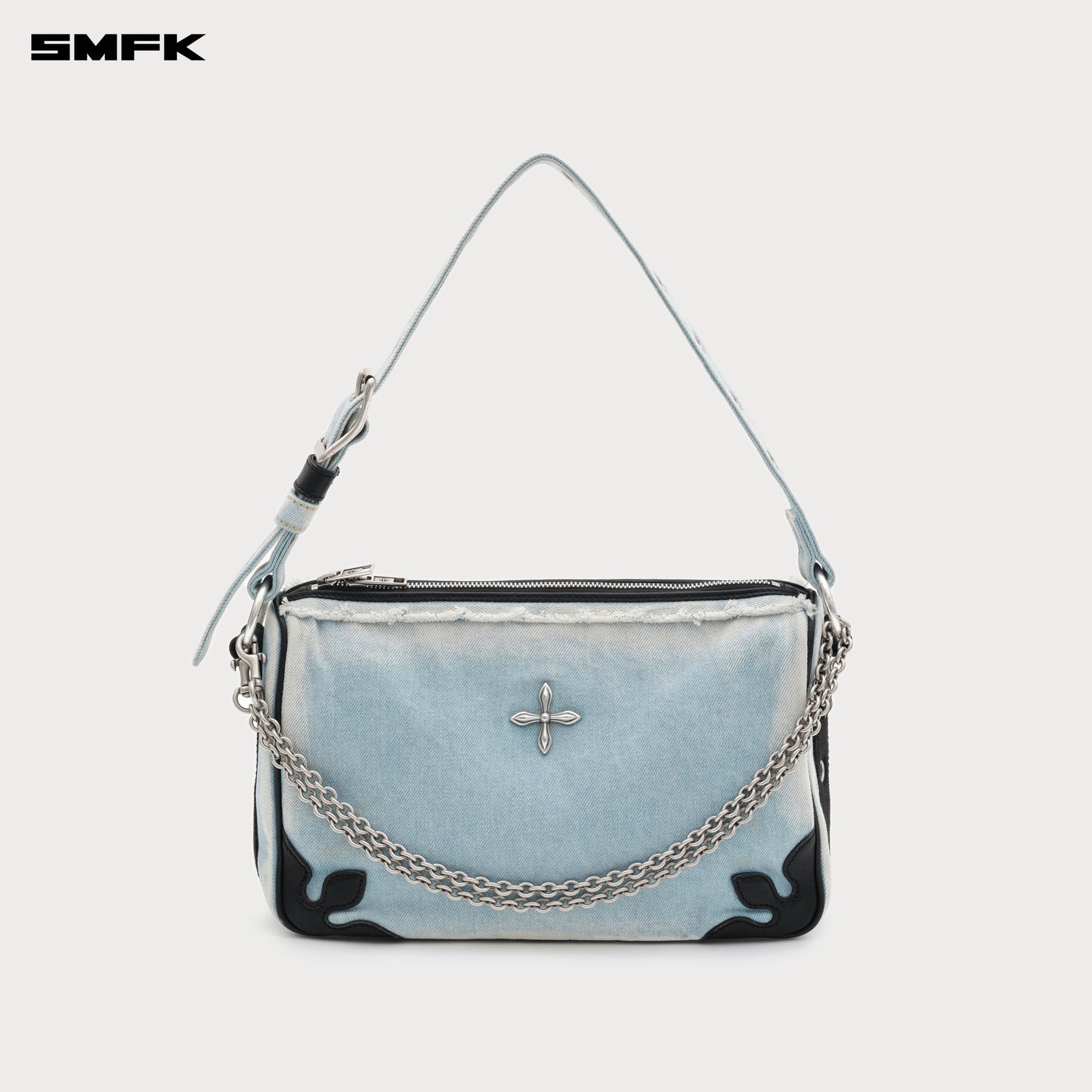 COMPASS KITTY Blue Denim Bag (Large) Indigo Denim
