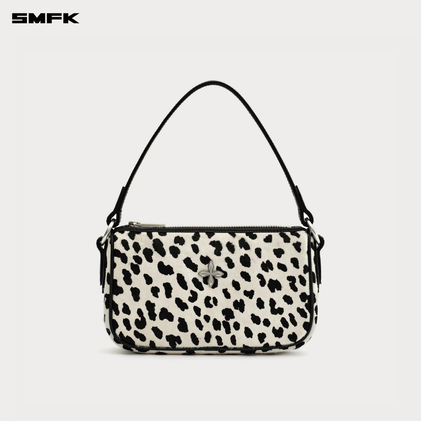COMPASS BADGE Fur Bag (Small) Snow Leopard