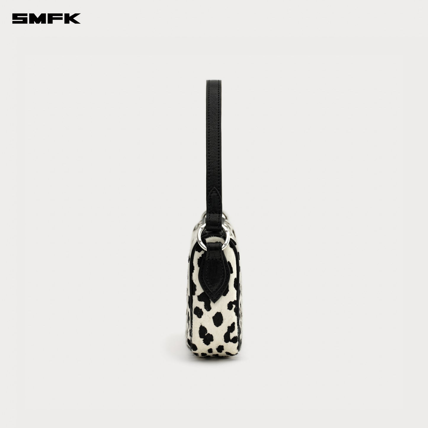 COMPASS BADGE Fur Bag (Small) Snow Leopard