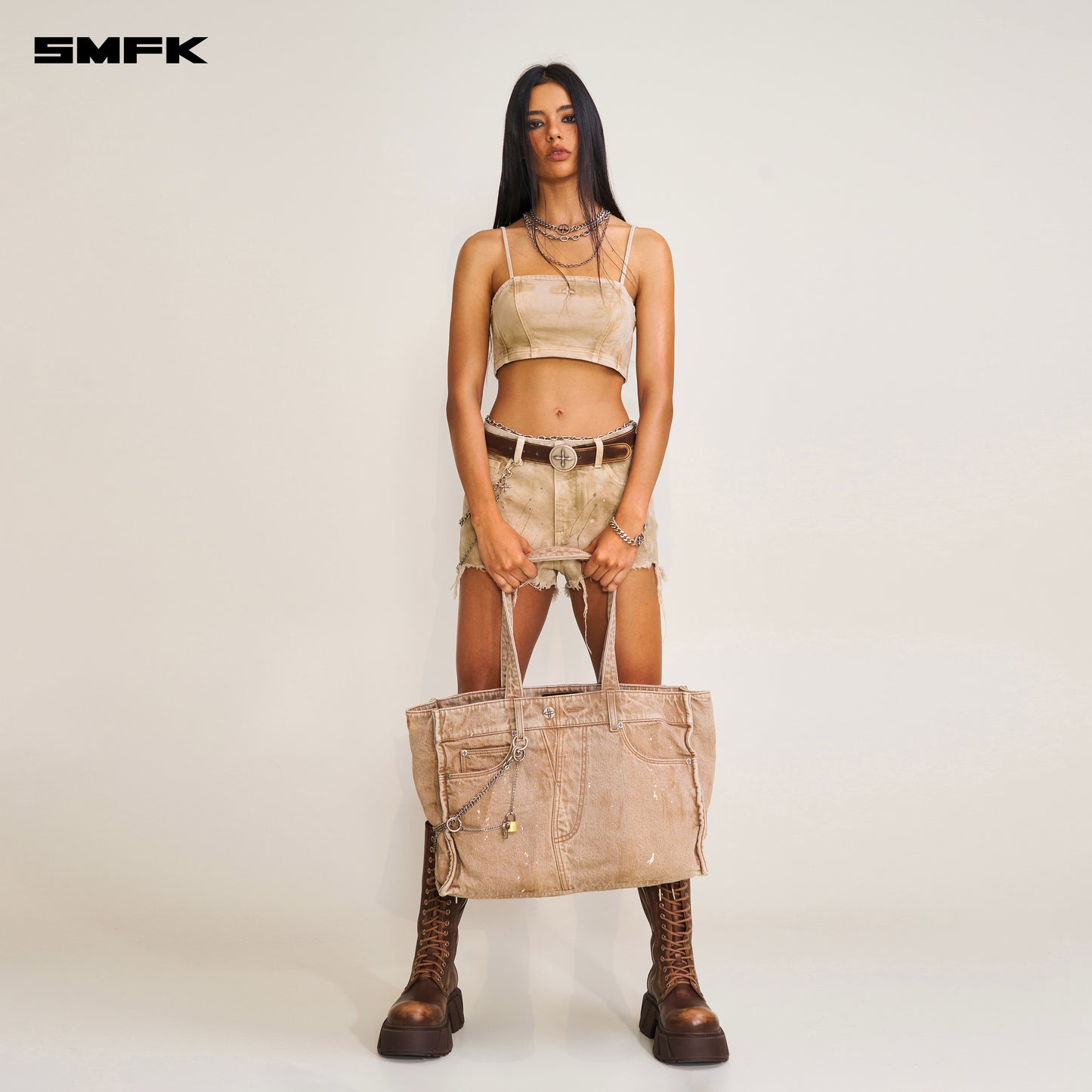 RAGE WILD Brick Denim Tote/Large Wild Cowboy Brown