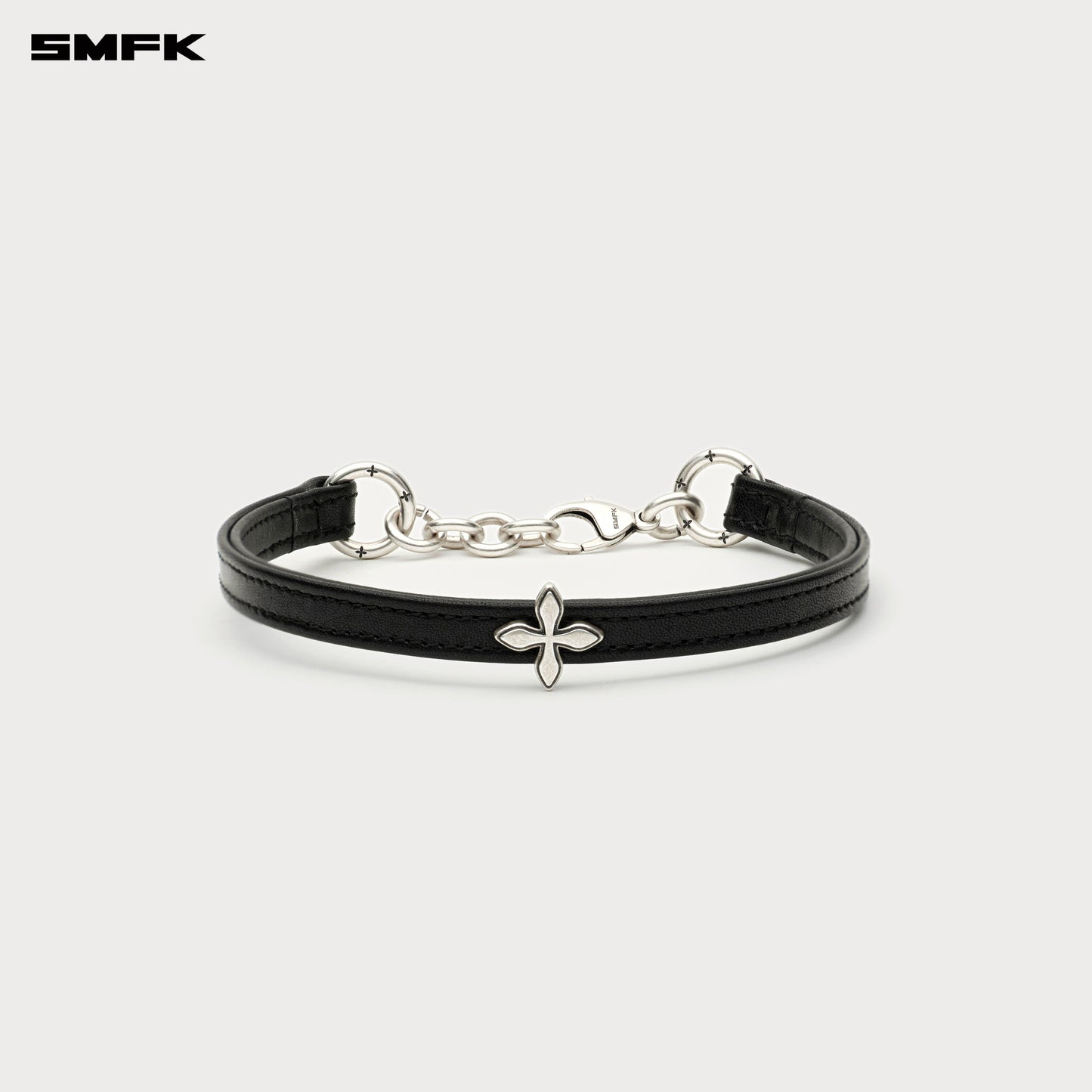 COMPASS RIVET Leather Choker Wilderness Black