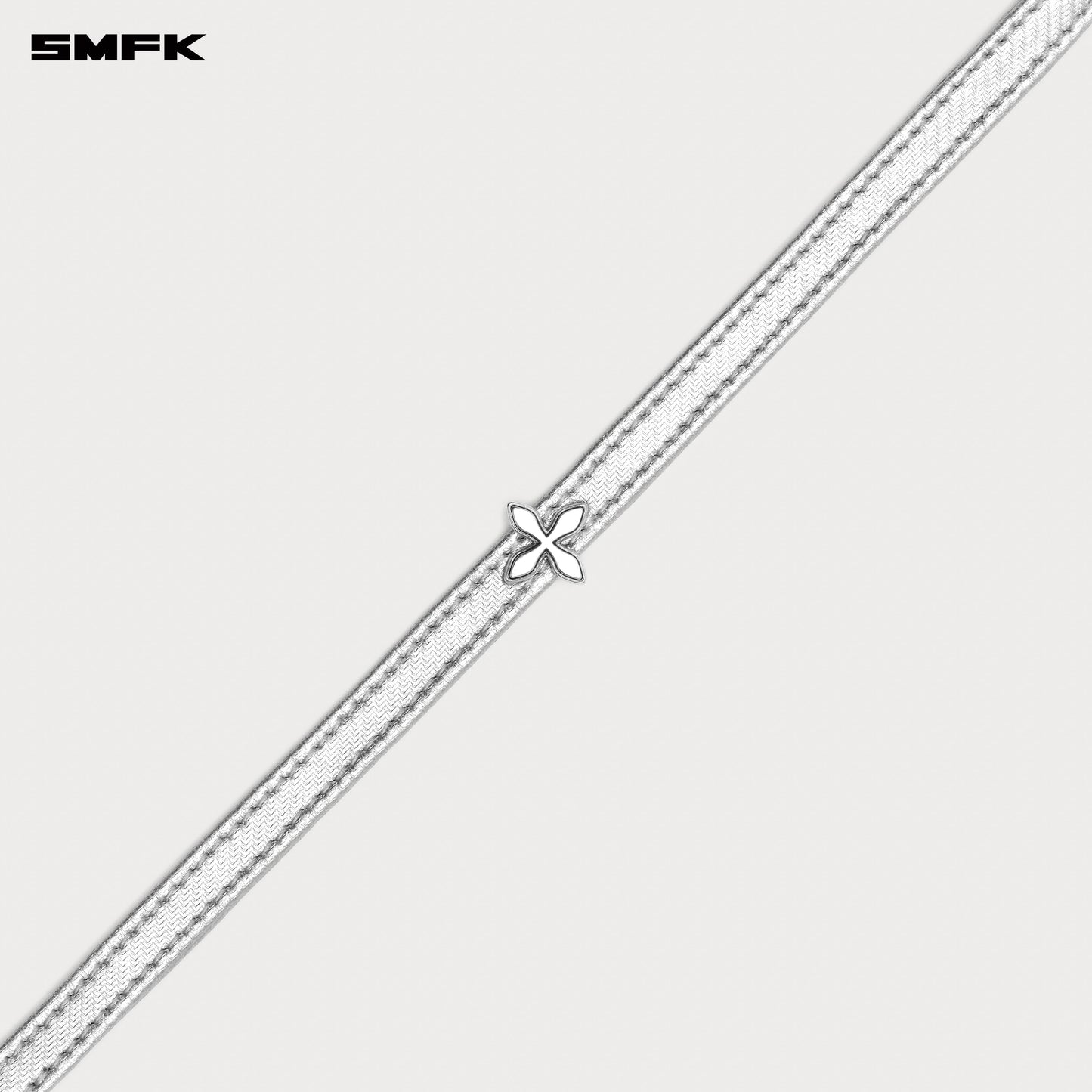 COMPASS RIVET Leather Choker Stardust Silver