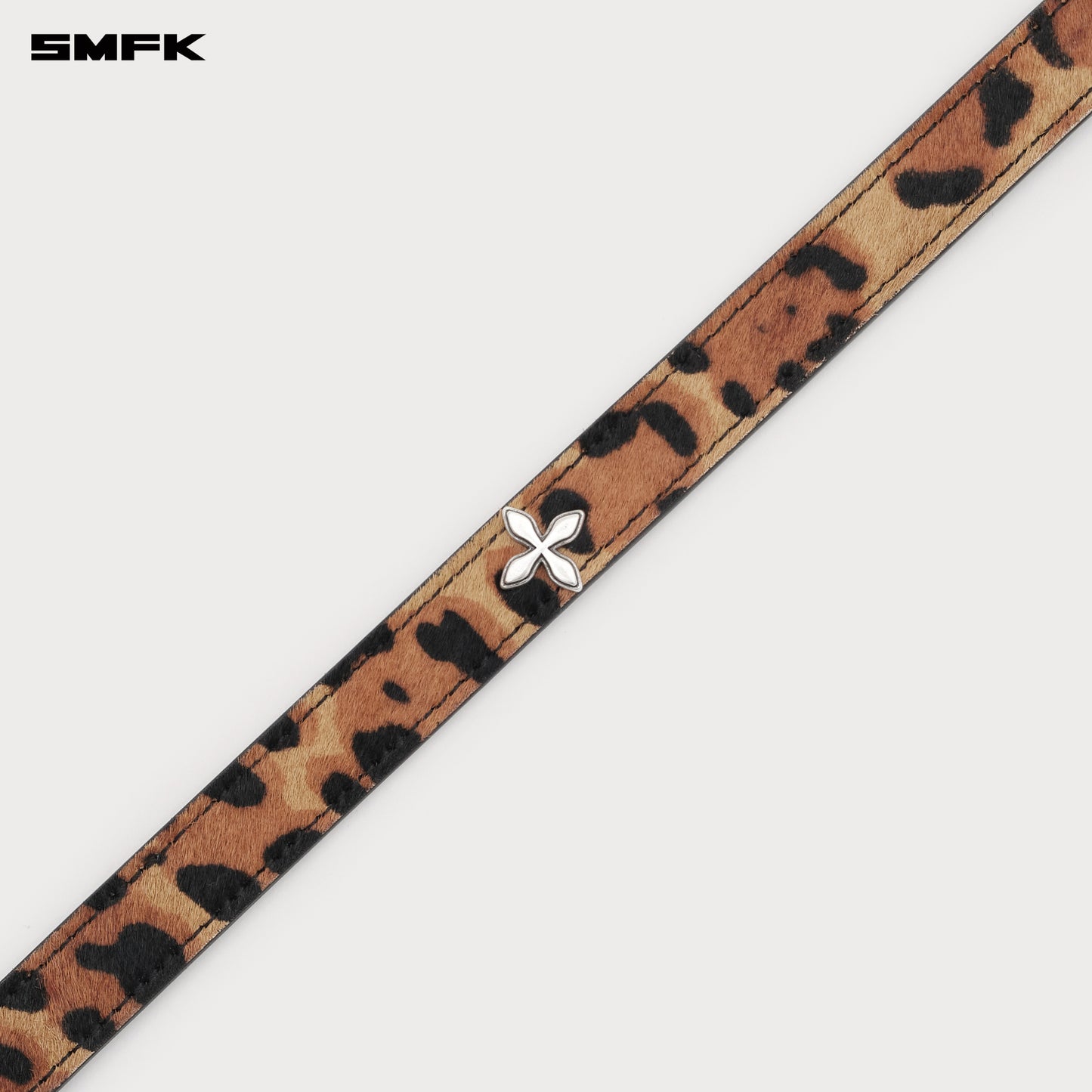 COMPASS Classic Handmade Fur Thick Choker Natural Leopard