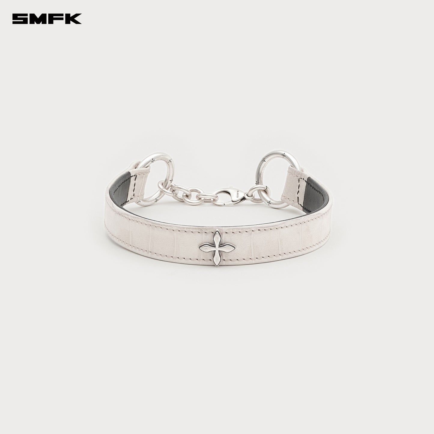 COMPASS Classic Croc-Effect Thick Choker Ivory Crocodile
