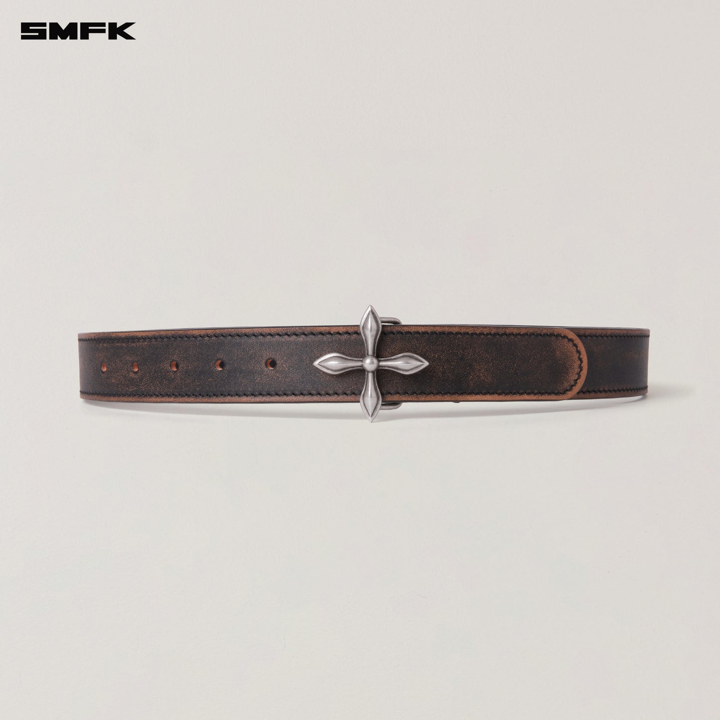 COMPASS TOTEM HANDCRAFT PATINA LEATHER BELT Wild Black Patina