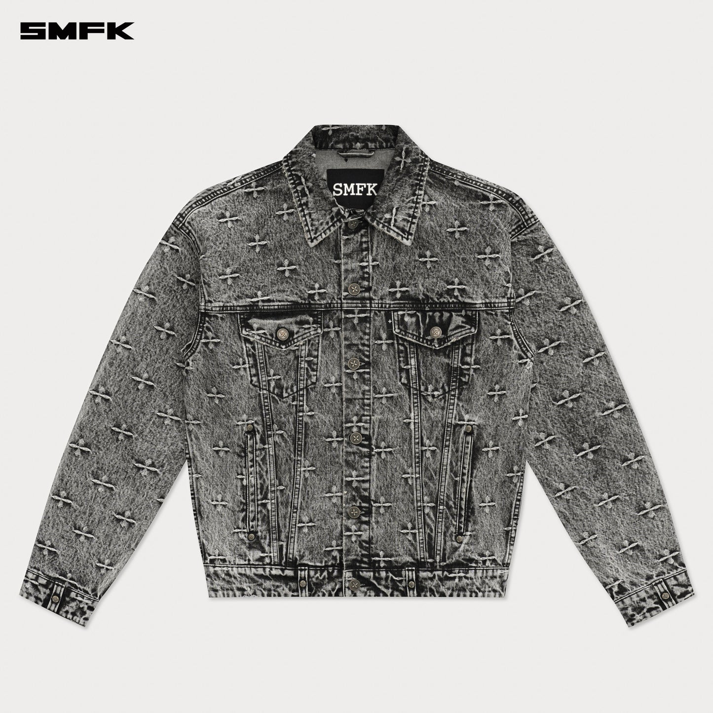 COMPASS STORM Garden Oversized Denim Jacket Storm Garden (Gray)