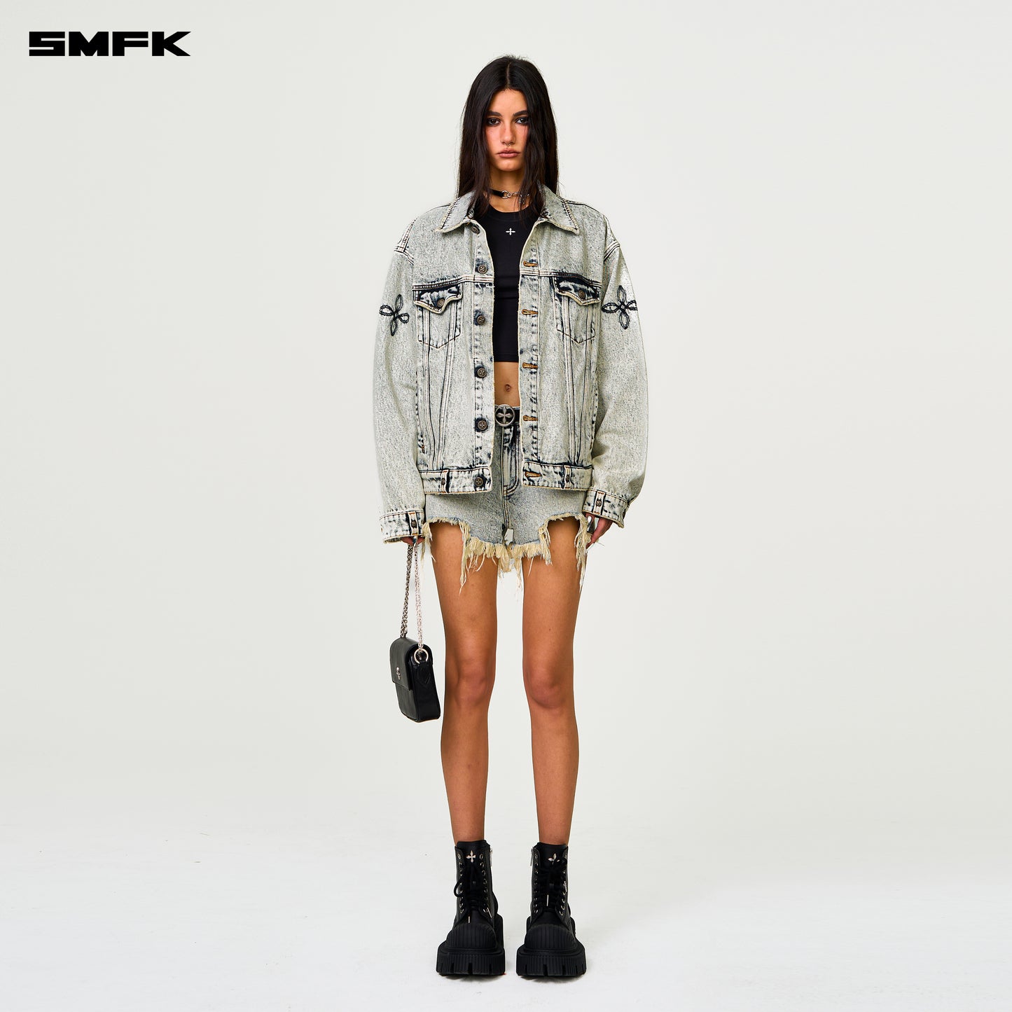 COMPASS WILD Denim Jacket Snow Blossom