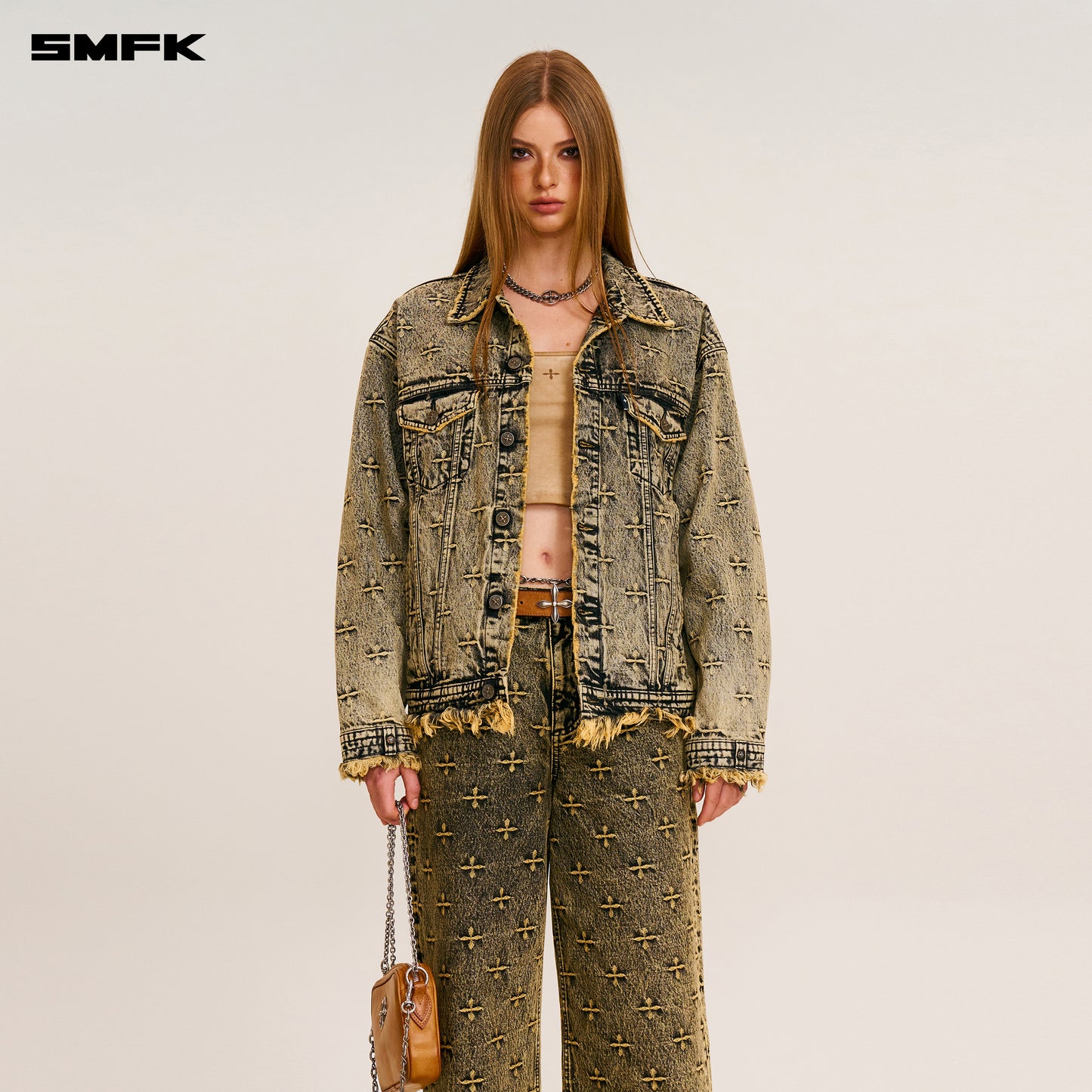 ANCIENT MYTH STORM LOOSE DENIM Jacket Storm Garden (Yellow)