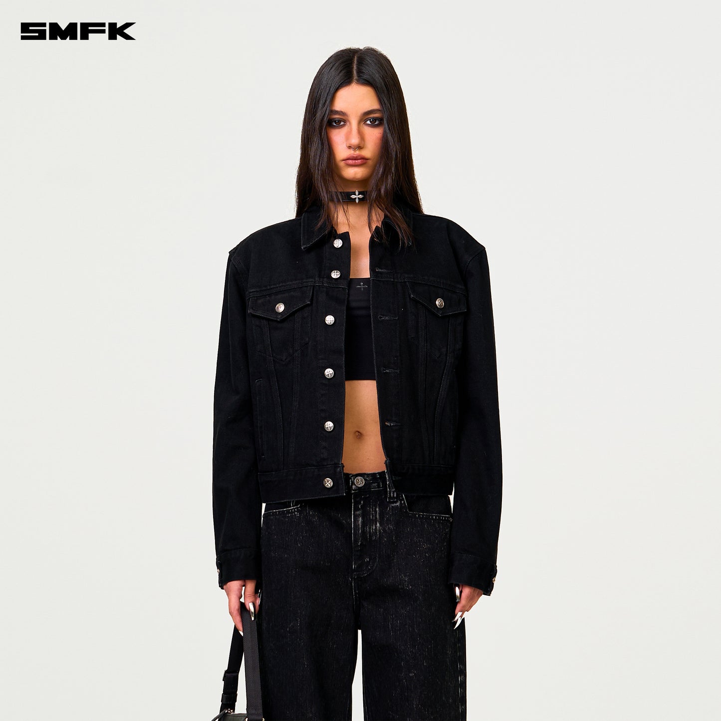 COMPASS PERMANENT Denim Jacket Onyx Denim