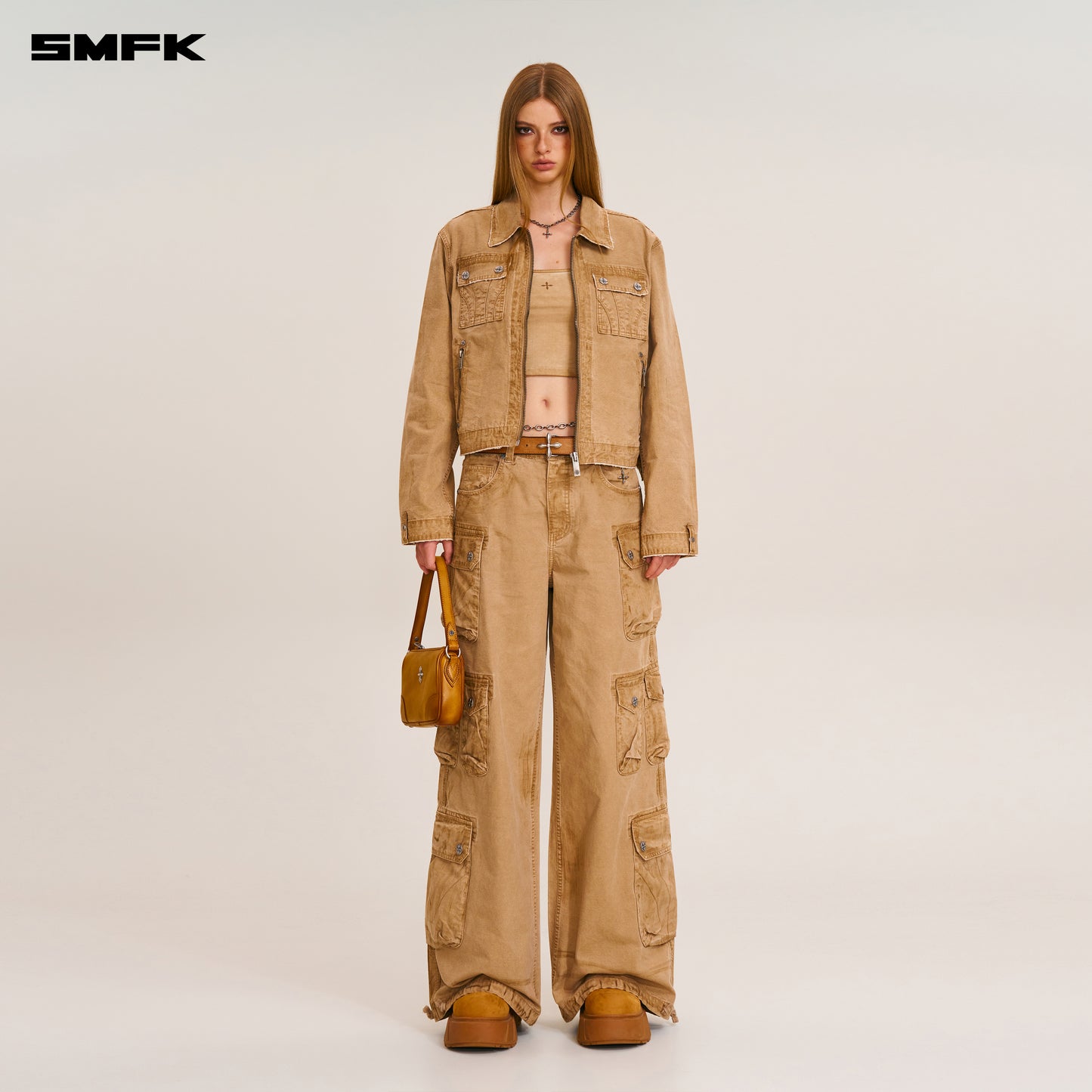 RAGE-WILD ORIGIN HANDCRAFT ENGINEER JACKET/GARMENT DYED Sandy Khaki