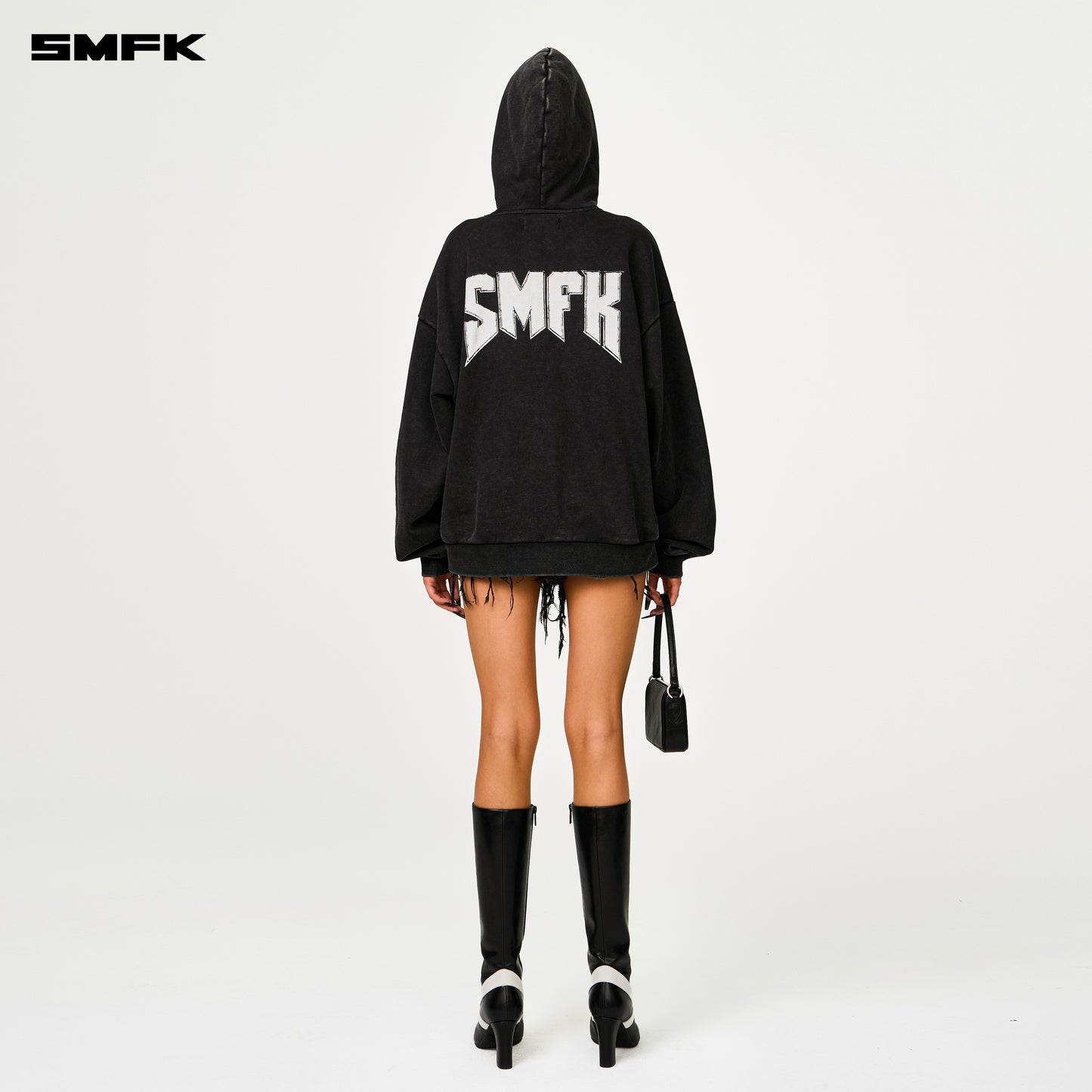 COMPASS Metal Rock Oversized Hoodie Wilderness Black