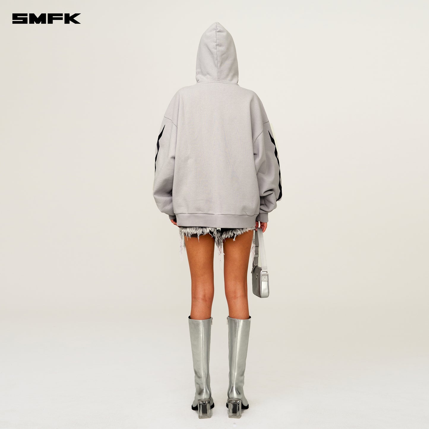 FUTURE DNA Chain Racing Oversized Hoodie Ash Gray