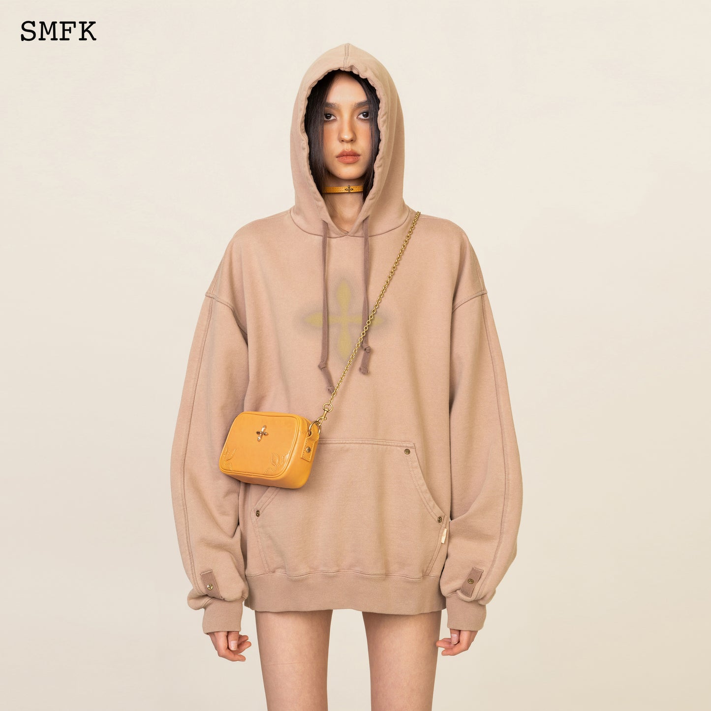 COMPASS Classic Cross Graffiti Hoodie Latte