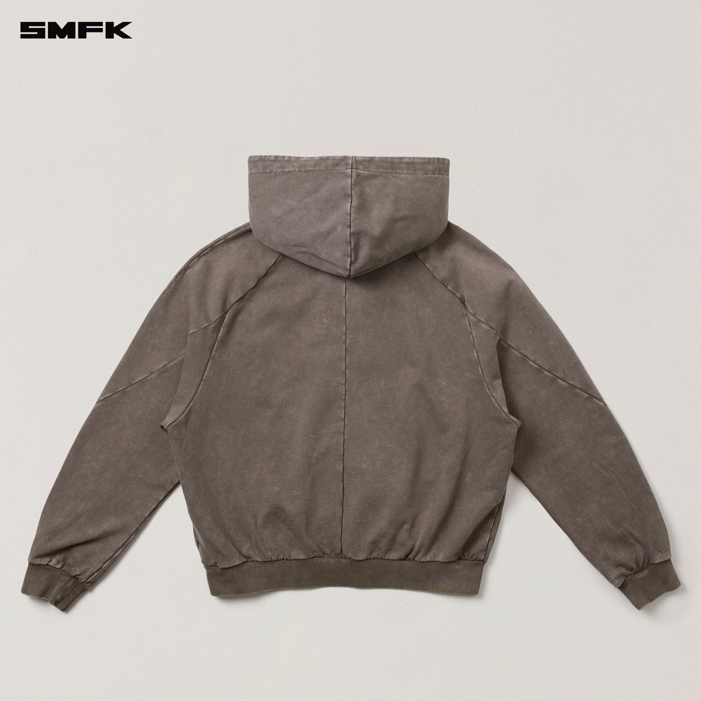 VINTAGE-SAVAGE LOOSE SPORTS ZIP HOODIE/FADE DYE Wild Brown