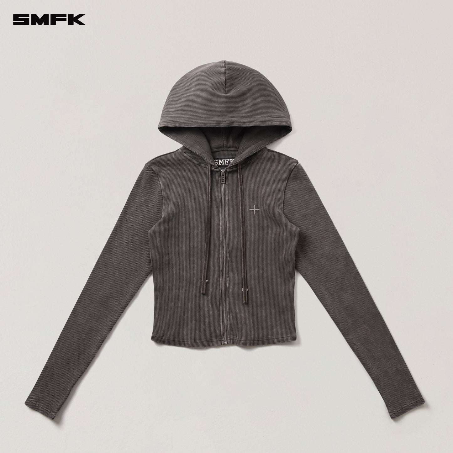 VINTAGE-SAVAGE SLIM SPORTS ZIP HOODIE/FADE DYE Vanish Brown