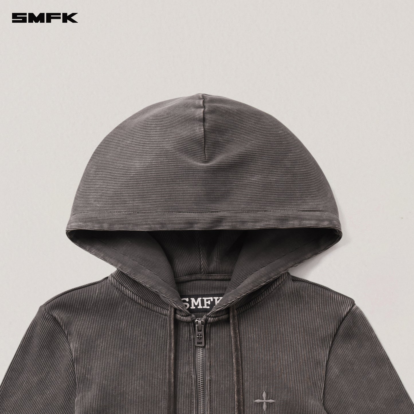 VINTAGE-SAVAGE SLIM SPORTS ZIP HOODIE/FADE DYE Vanish Brown