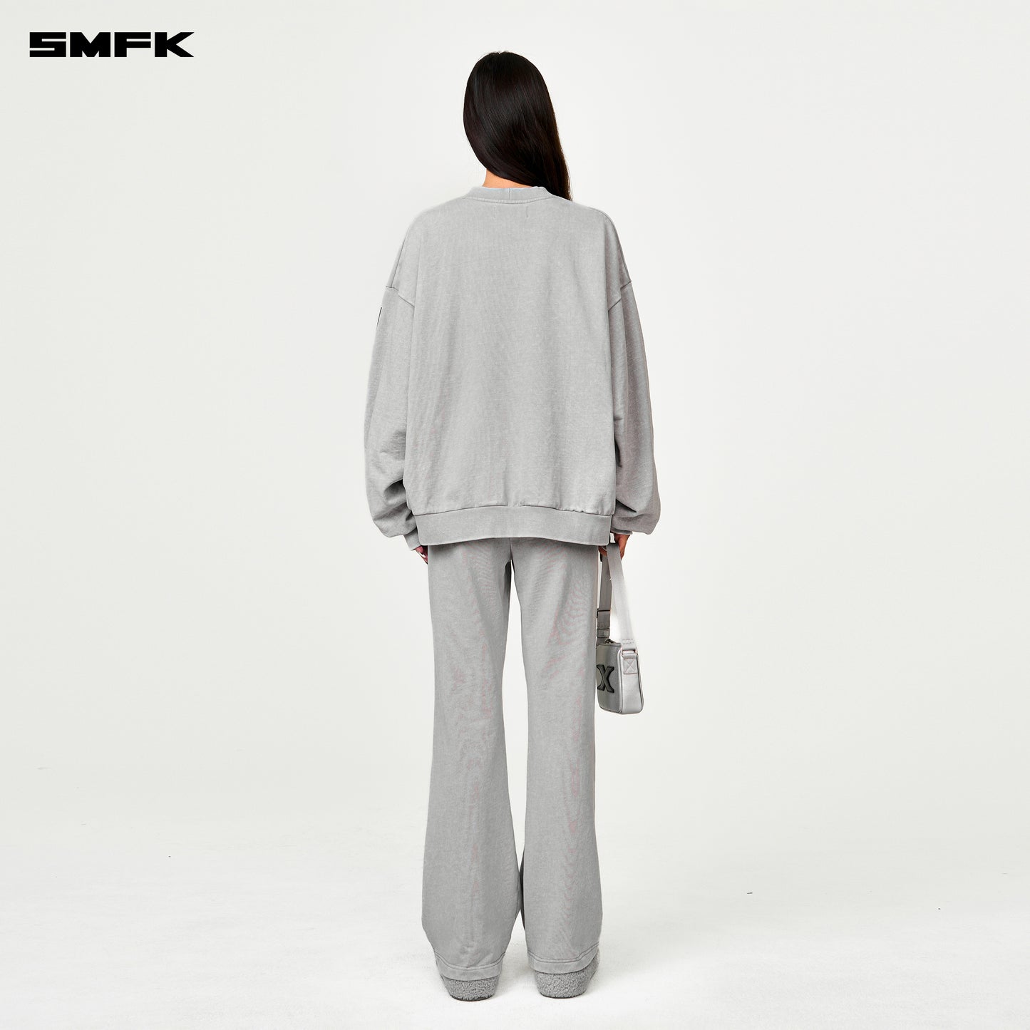 FUTURE DNA Chain Racing Oversized Sweatshirt Ash Gray
