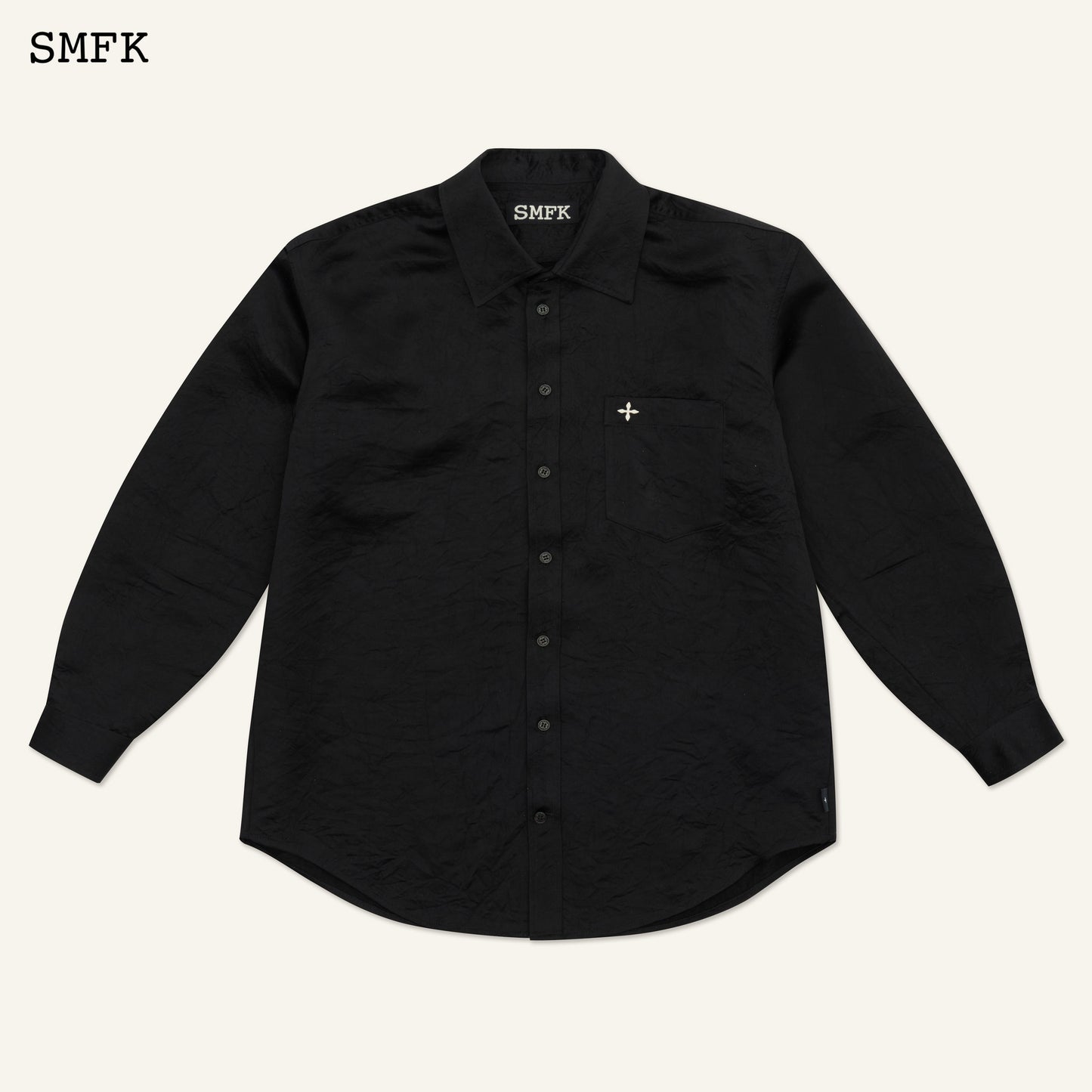 COMPASS Midnight Blossom Classic Shirt Midnight Black