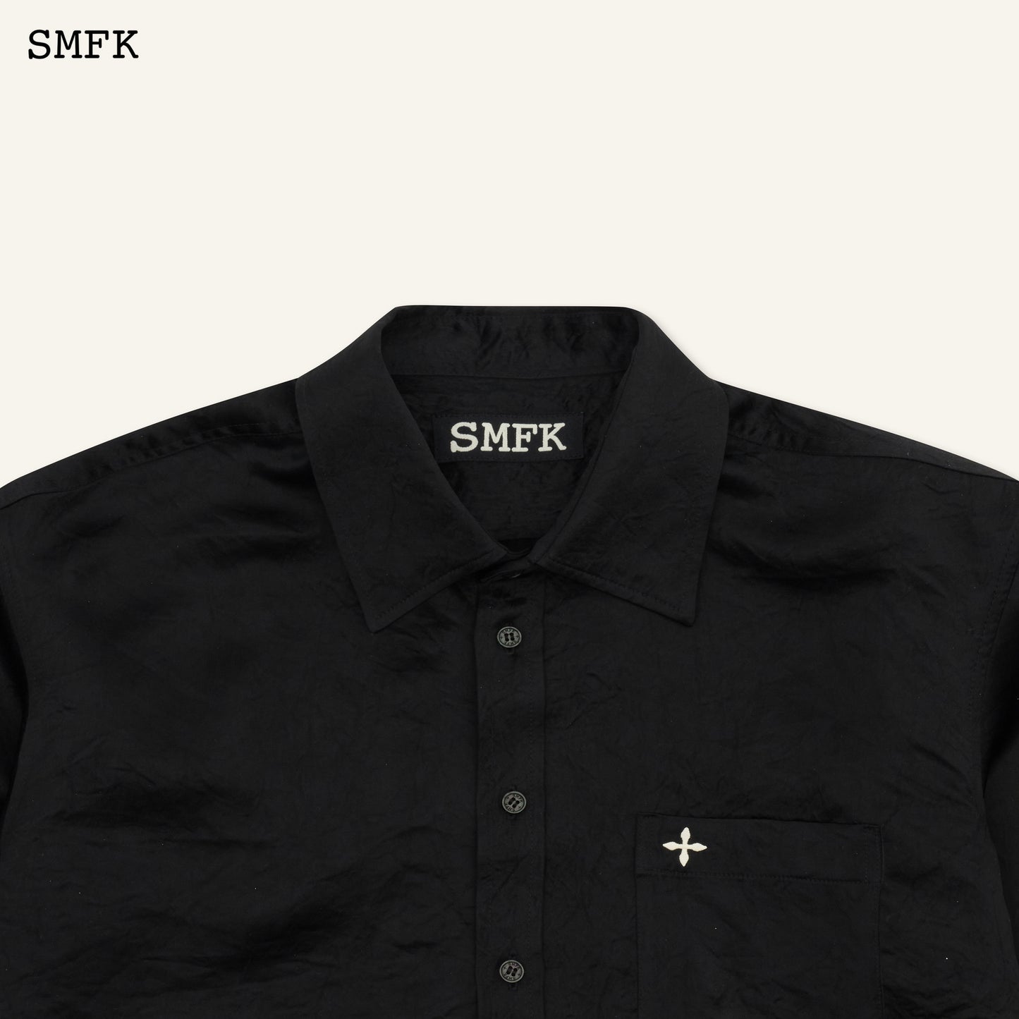 COMPASS Midnight Blossom Classic Shirt Midnight Black