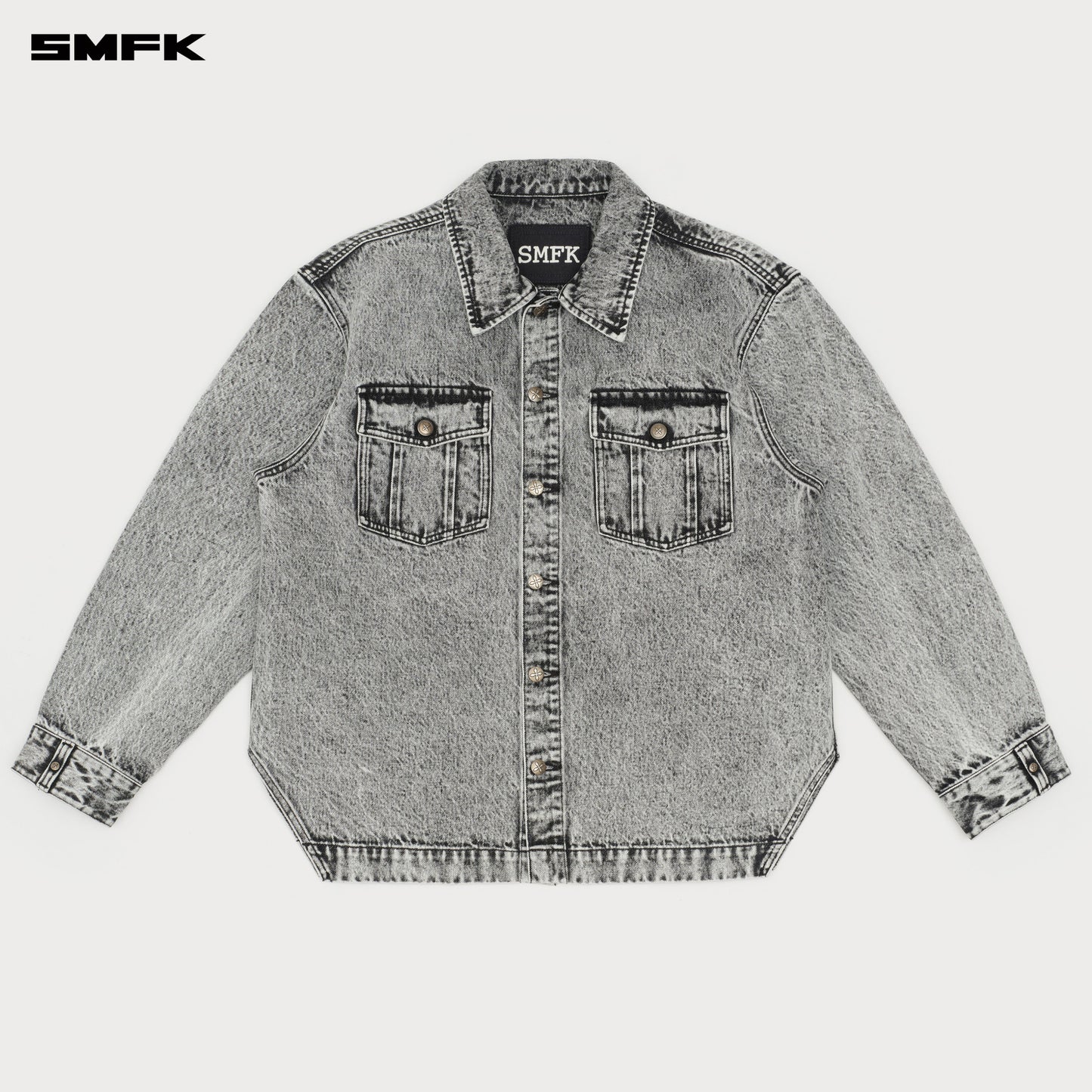 COMPASS WILD Classic Denim Shirt Ash Gray