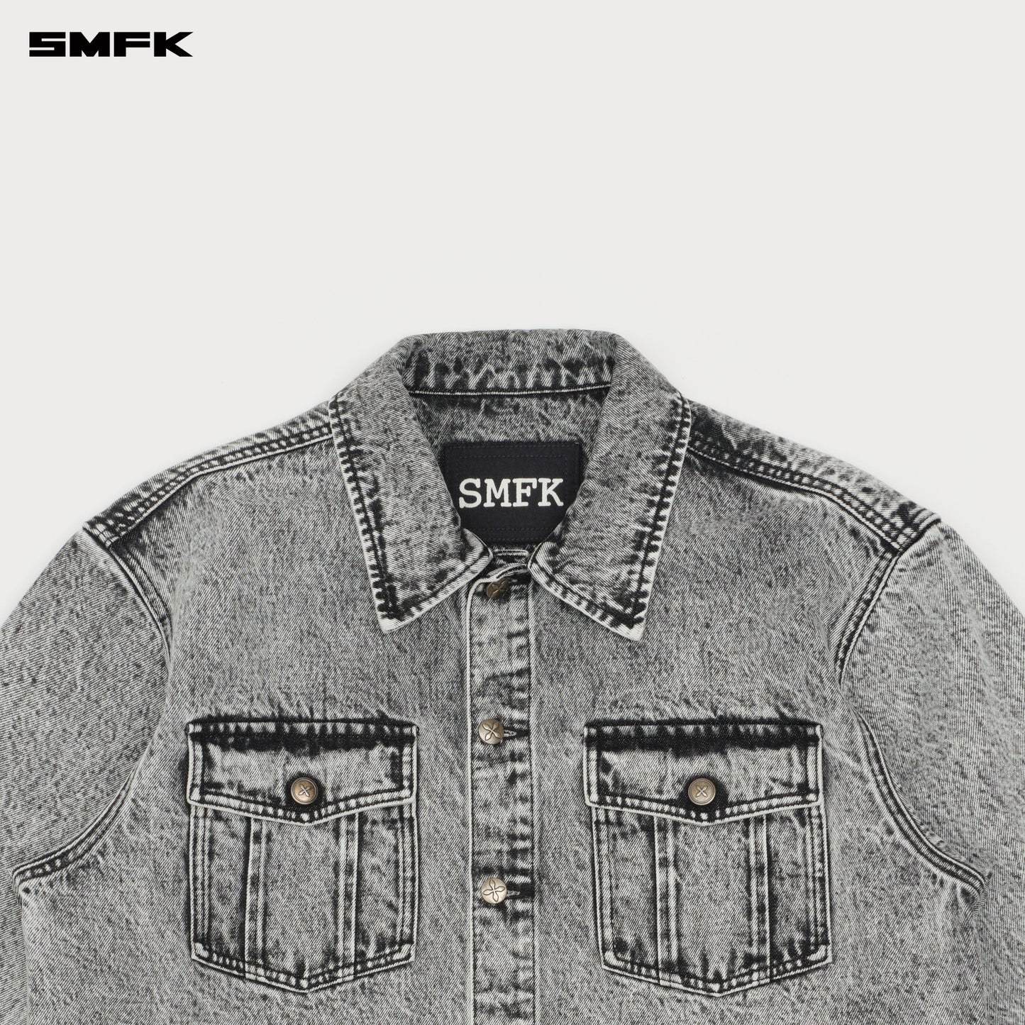COMPASS WILD Classic Denim Shirt Ash Gray