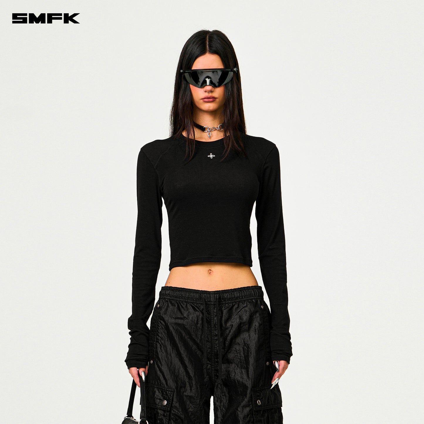 COMPASS RUSH Slim-fit Long-sleeved Top Wilderness Black