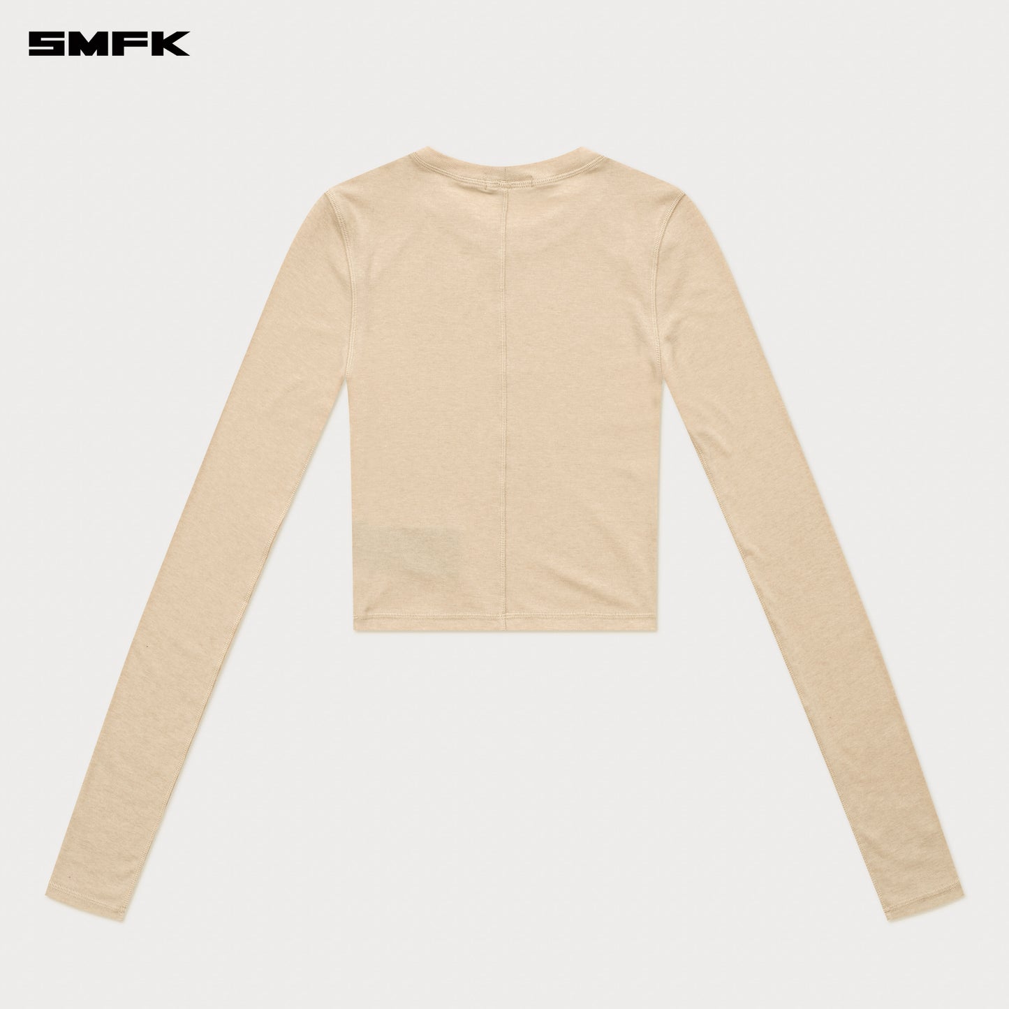 COMPASS RUSH Slim-fit Long-sleeved Top Linen Beige
