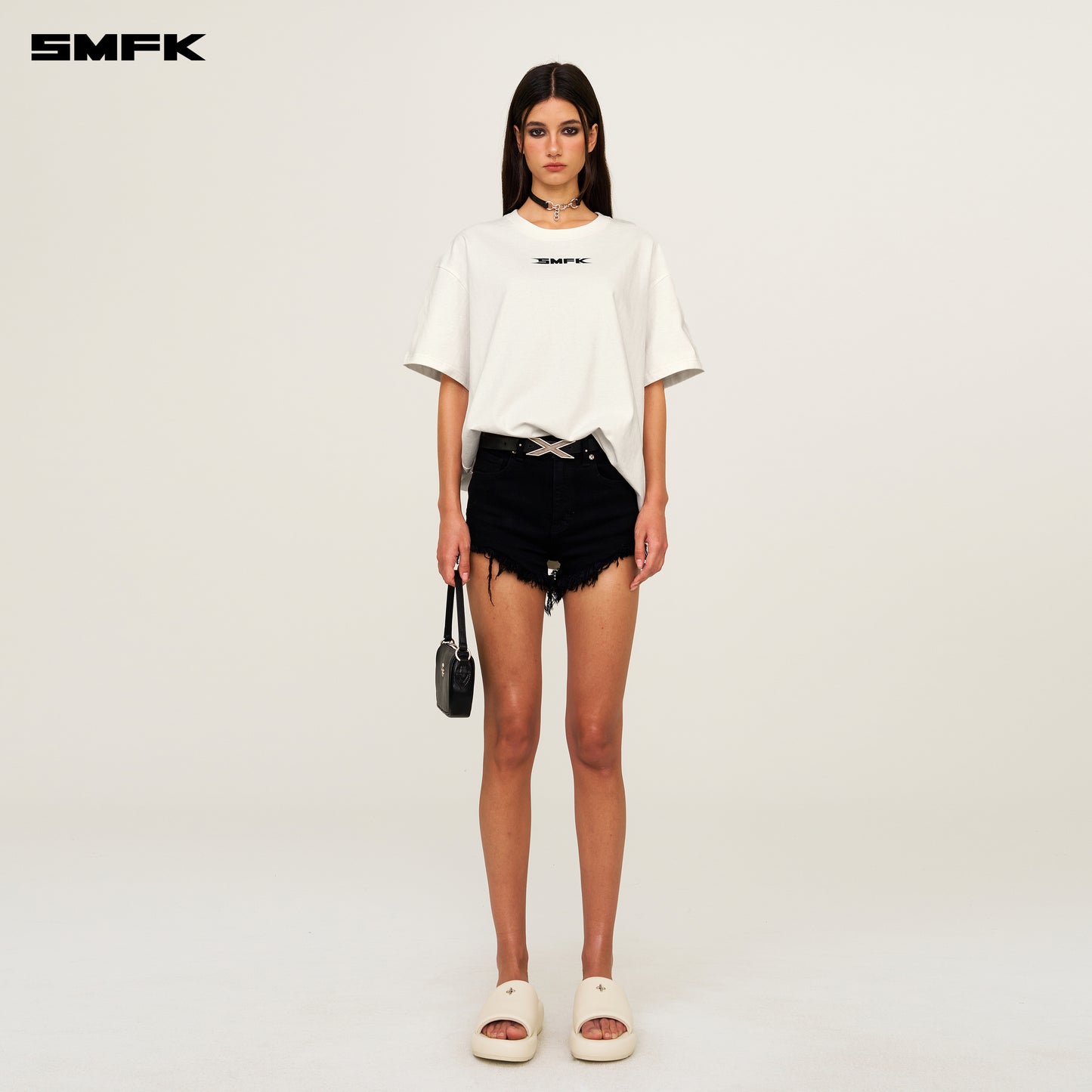 SMFK Beverly Hills Club Oversized Tee Alpine White