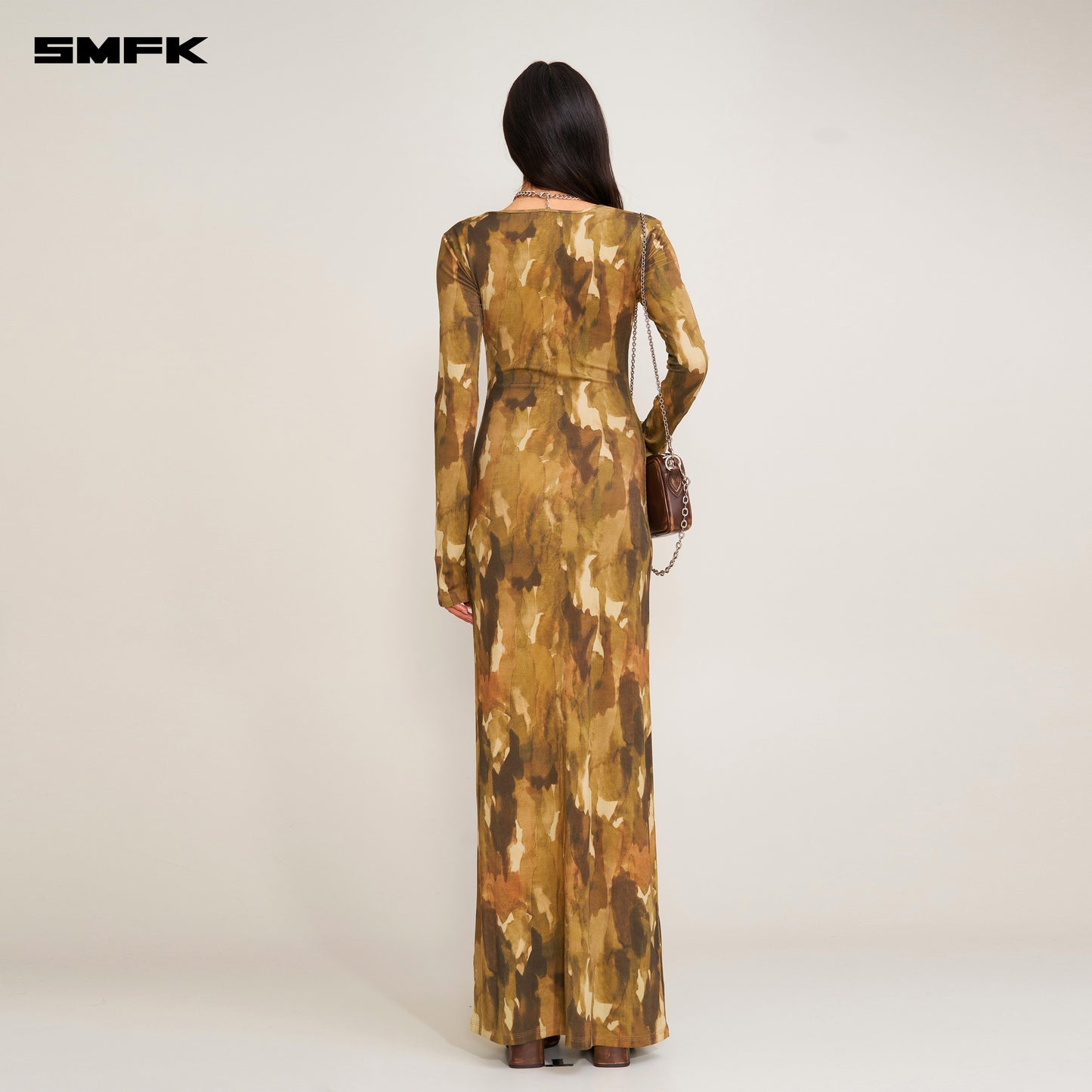 VINTAGE HURRICANE Silk Fade Body Dress Chinese Ink Camouflage
