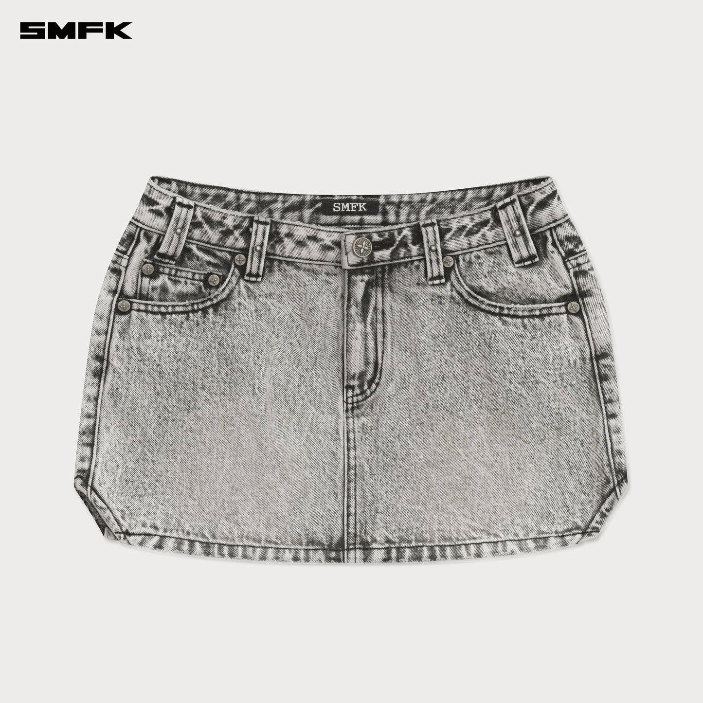 COMPASS Classic Cut-Off Denim Skirt Ash Gray