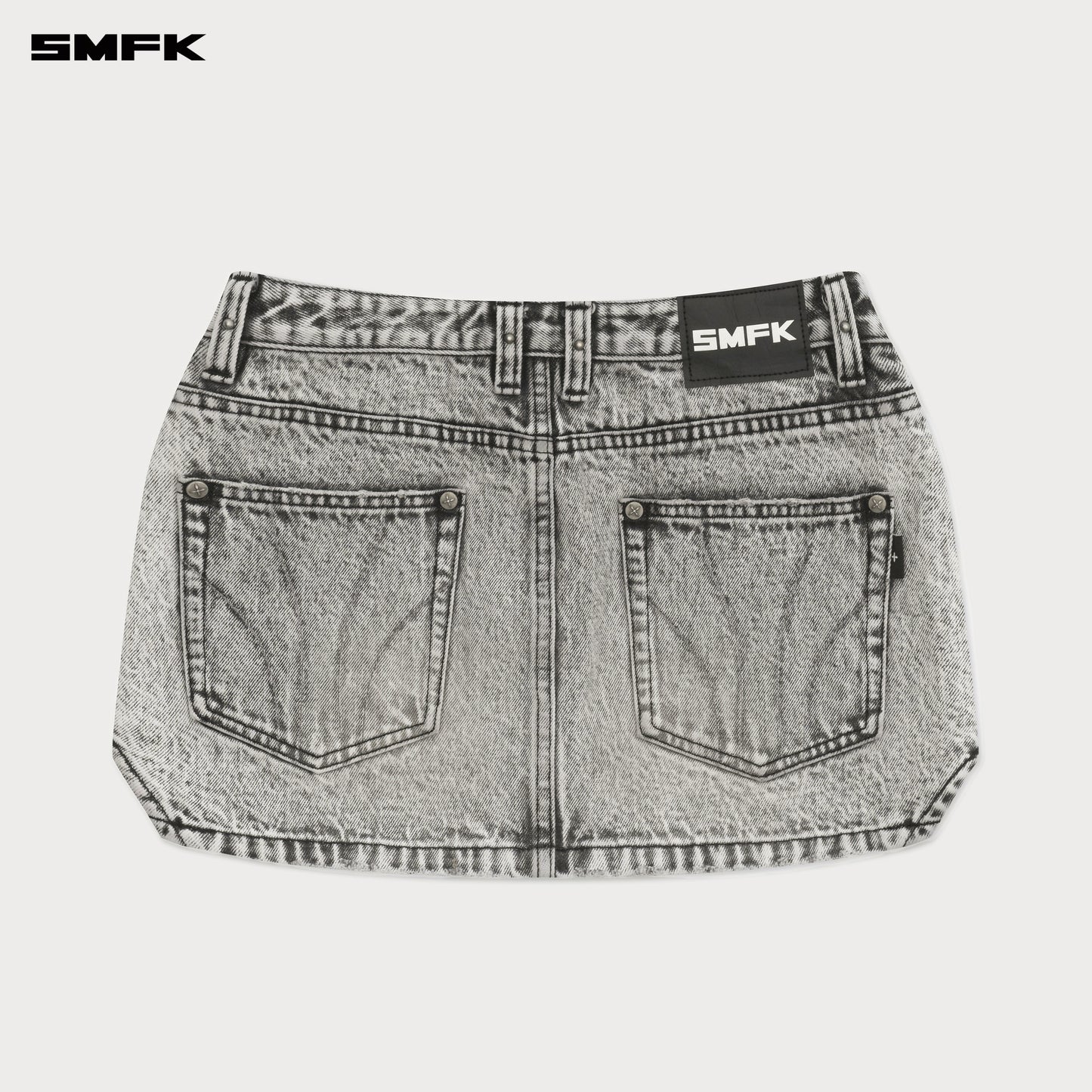 COMPASS Classic Cut-Off Denim Skirt Ash Gray