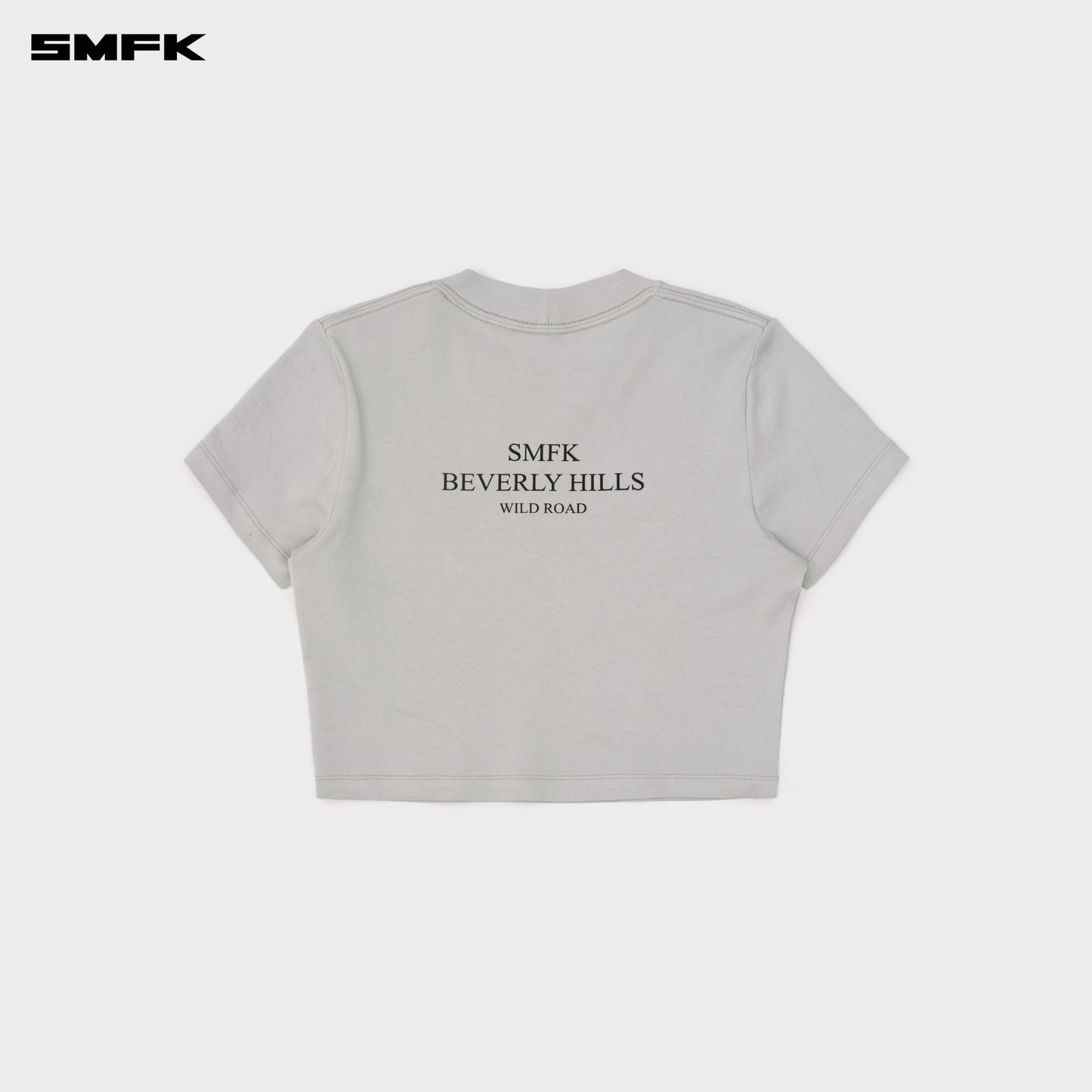COMPASS Beverly Movie Subtitles Crop Tee Ash Gray
