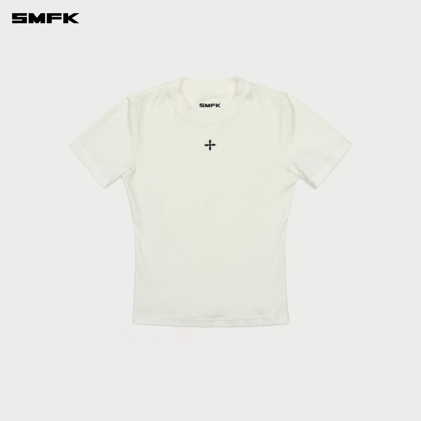 COMPASS Badge Fitted Waist Tee Alpine White