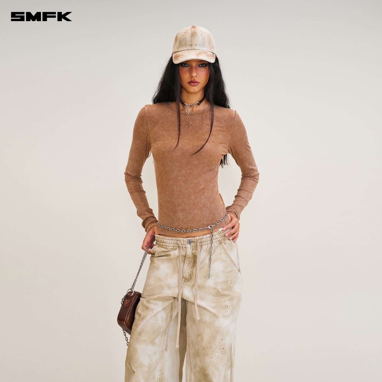 RAGE WILD Handcraft Drip Dyed Denim Cap Wild Brown