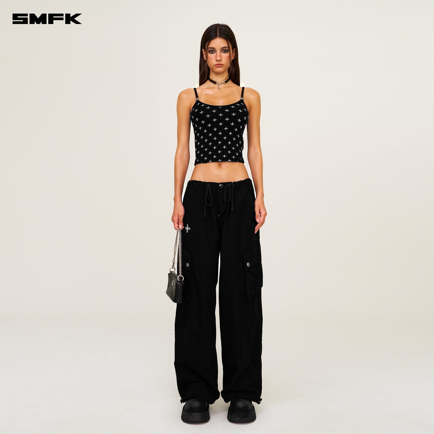 FUTURE MIRAGE Classic Parachute Pants Wilderness Black