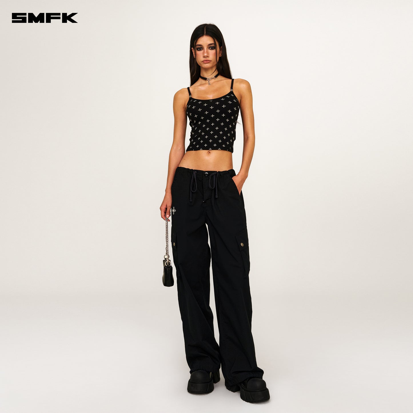 FUTURE MIRAGE Classic Parachute Pants Wilderness Black