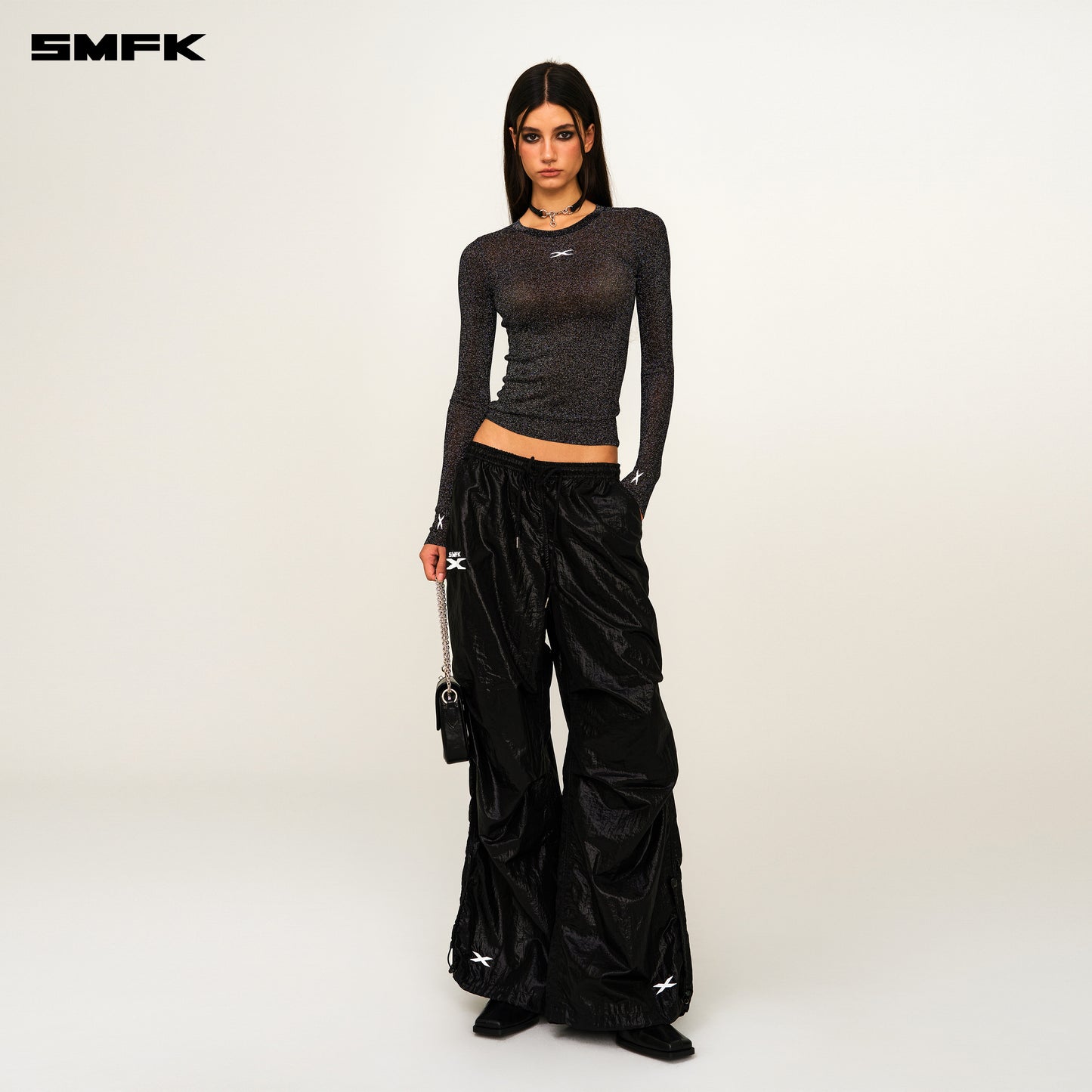 FUTURE MIRAGE Interstellar Wide-Leg Sweatpants Lightning Black