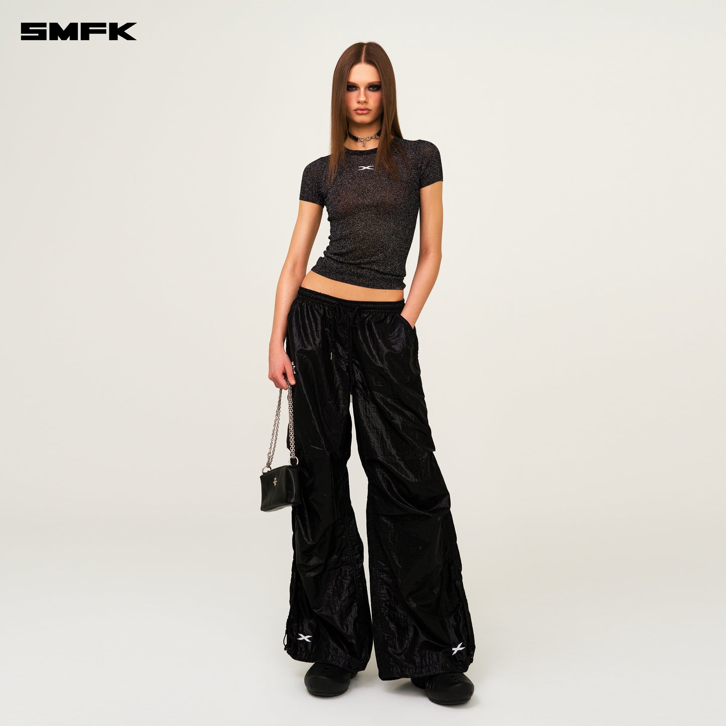 FUTURE MIRAGE Interstellar Wide-Leg Sweatpants Lightning Black