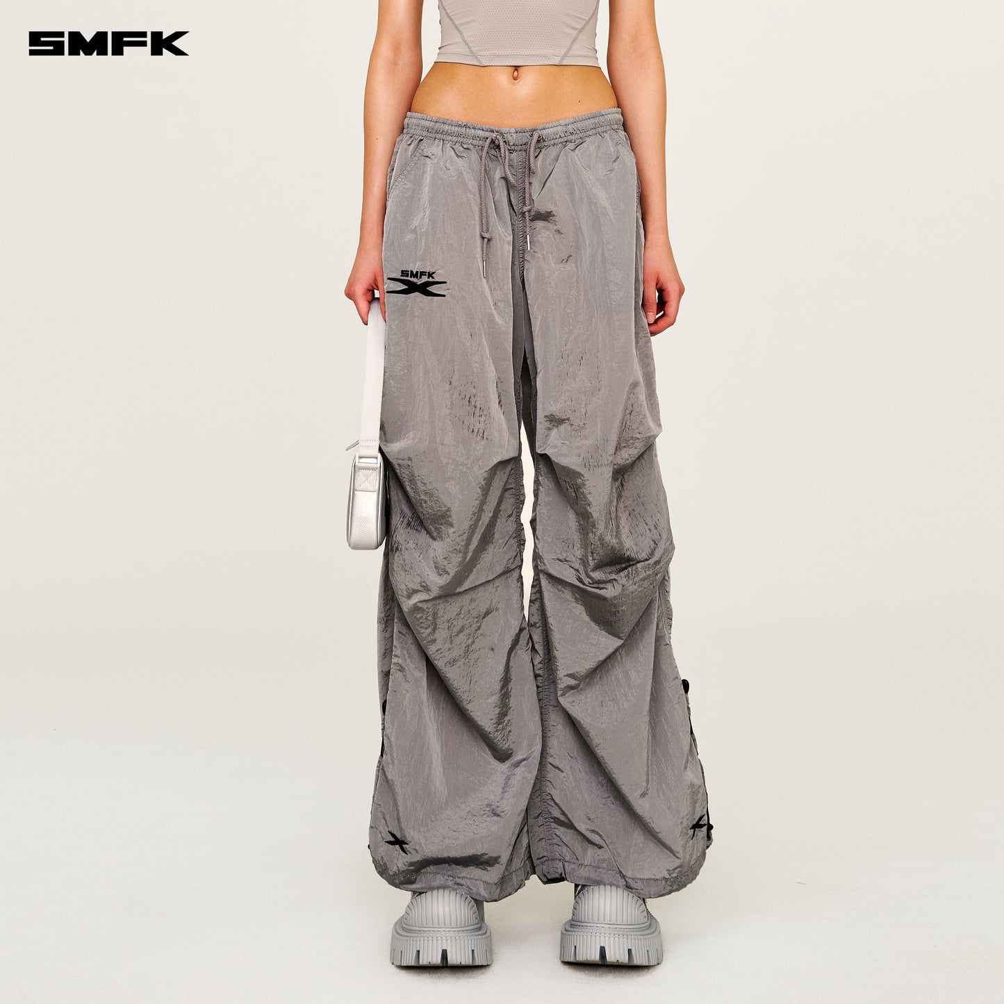 FUTURE MIRAGE Interstellar Wide-Leg Sweatpants Stormy Gray