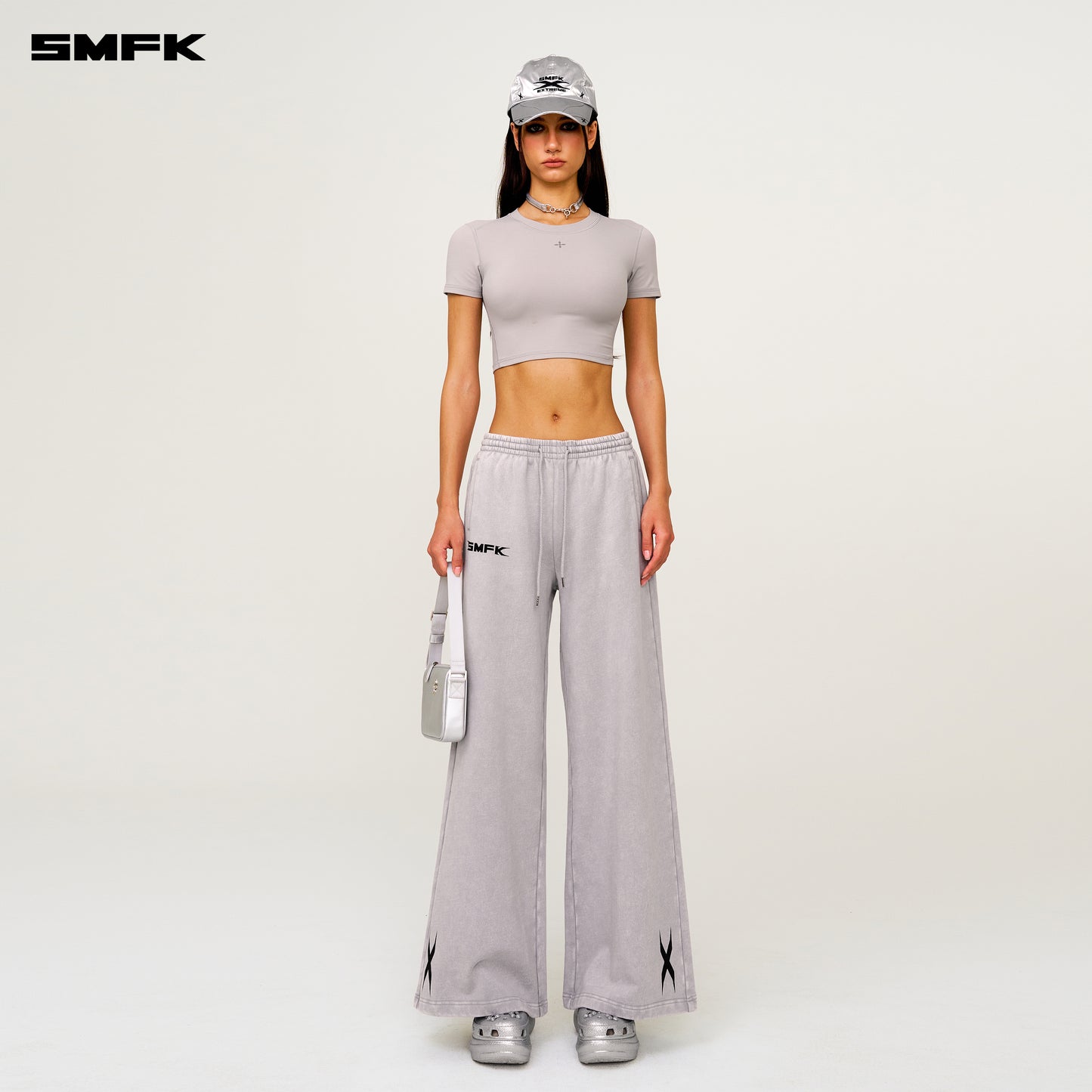 FUTURE DNA Wide-Leg Sweatpants Ash Gray