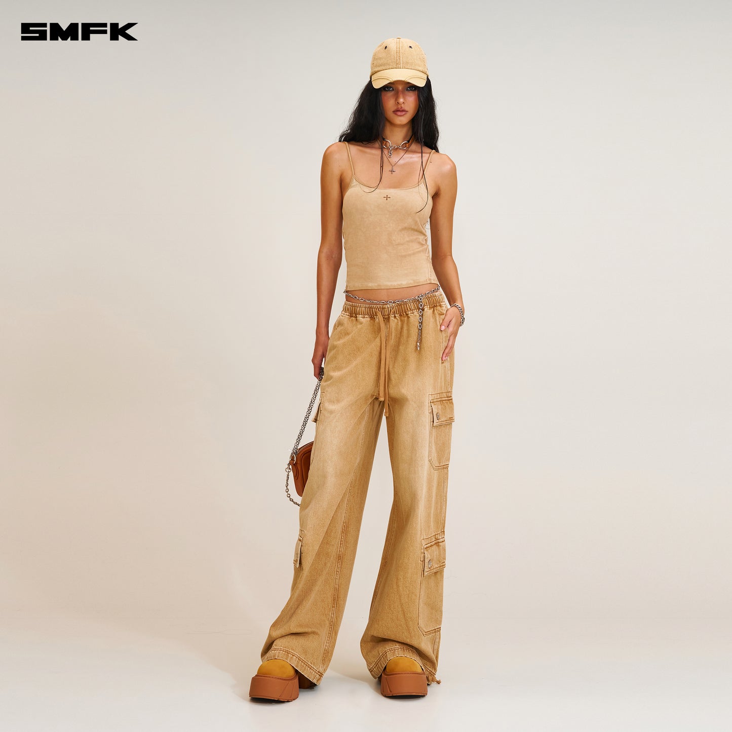 COMPASS MODE TOWER Denim Sports Pants Grassland Khaki