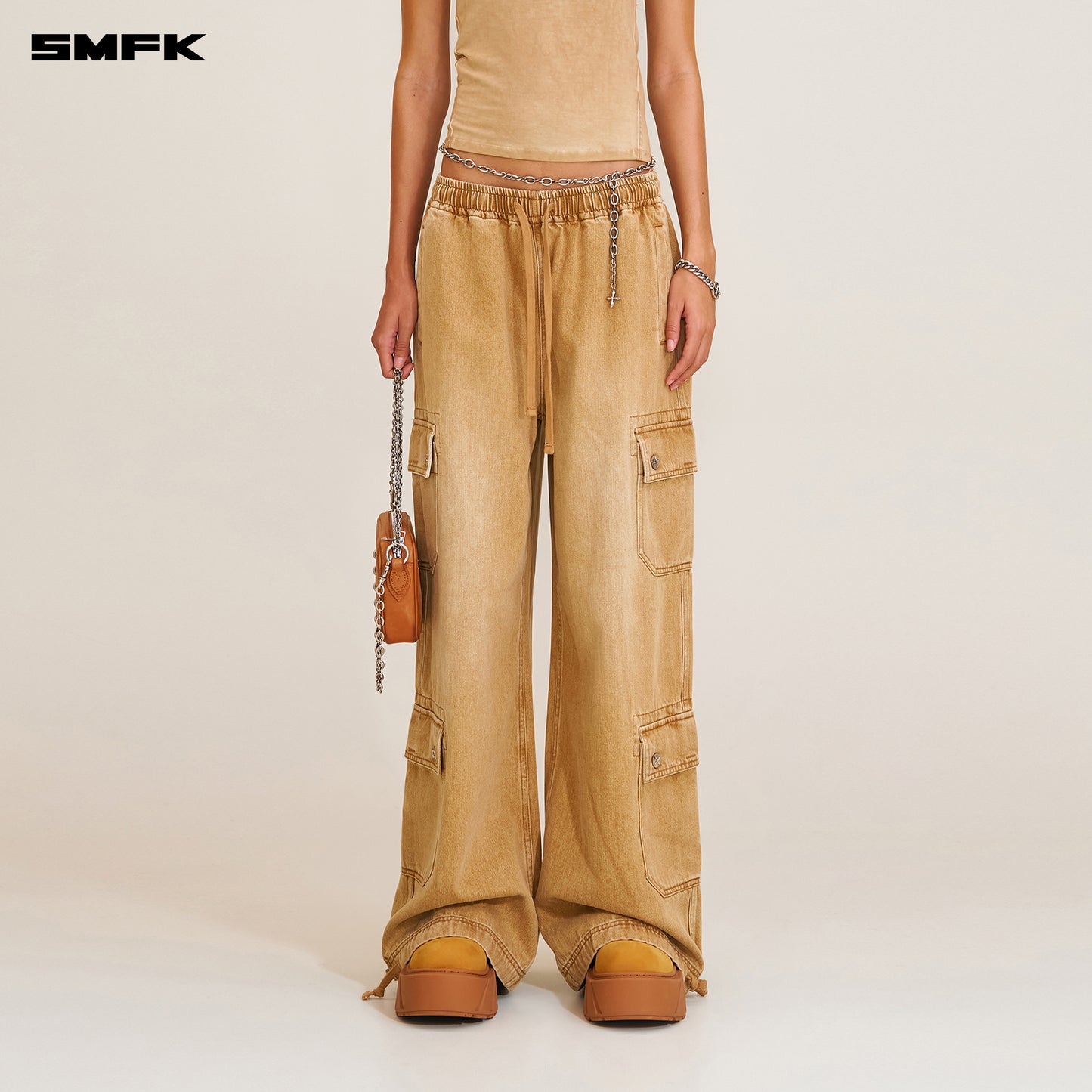 COMPASS MODE TOWER Denim Sports Pants Grassland Khaki