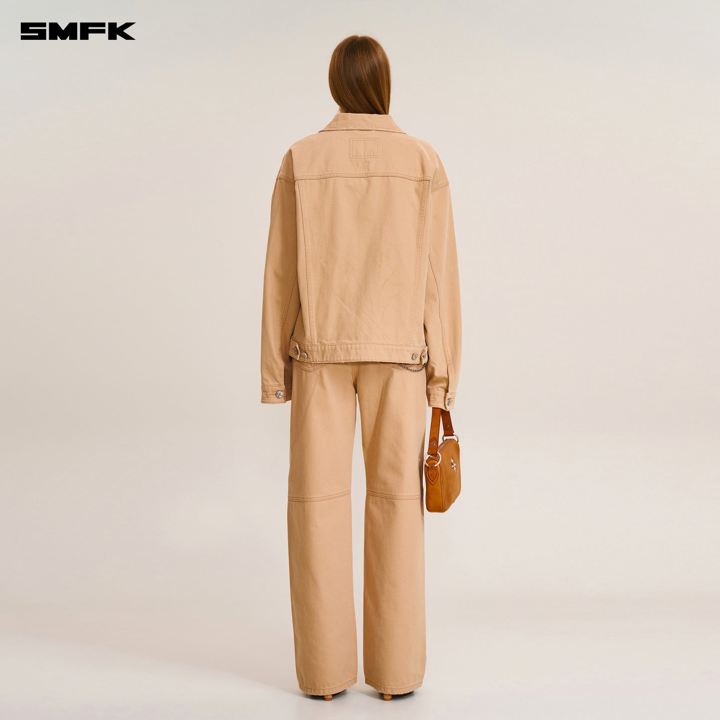 COMPASS MODE LOOSE STRAIGHT DENIM PANTS Sandy Khaki