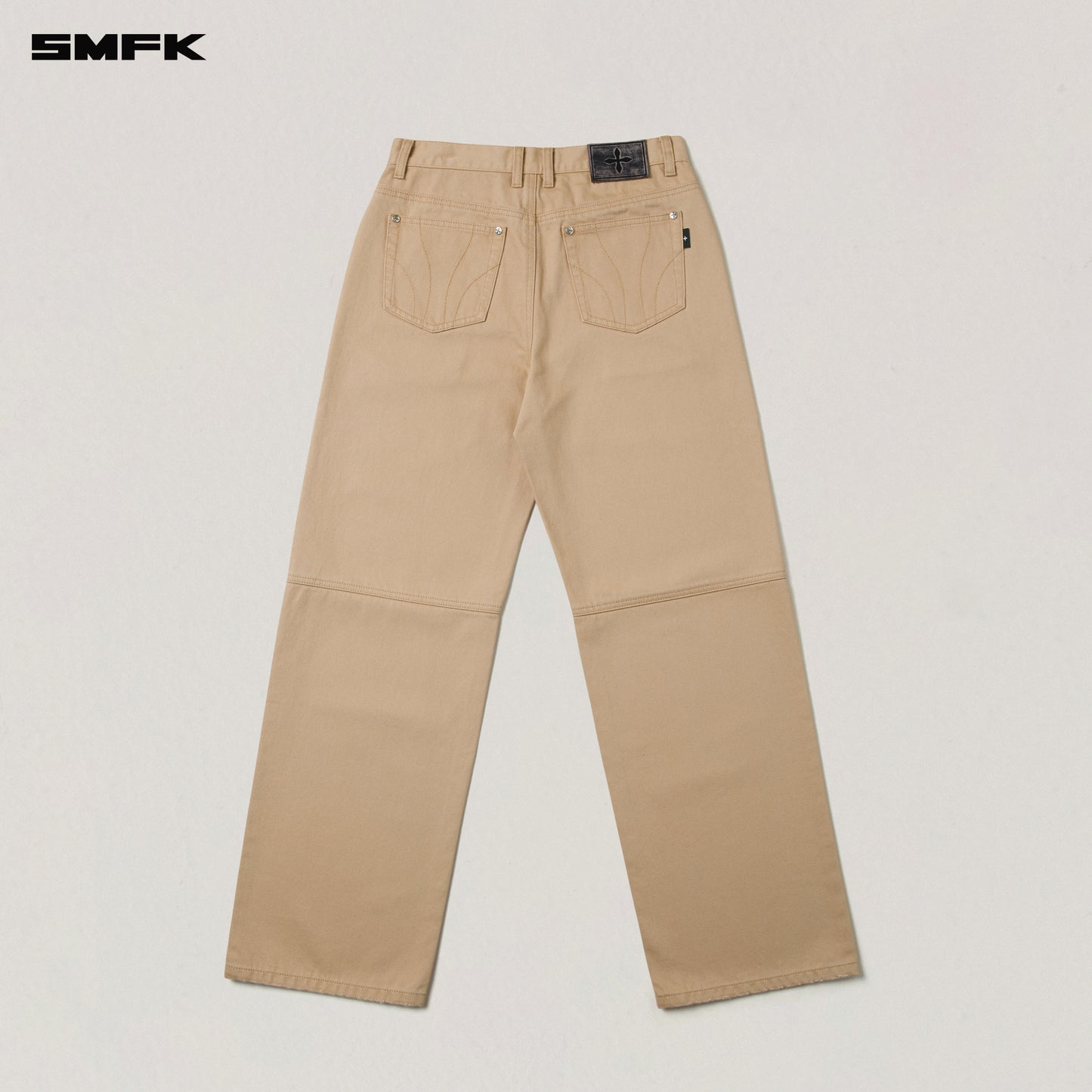 COMPASS MODE LOOSE STRAIGHT DENIM PANTS Sandy Khaki