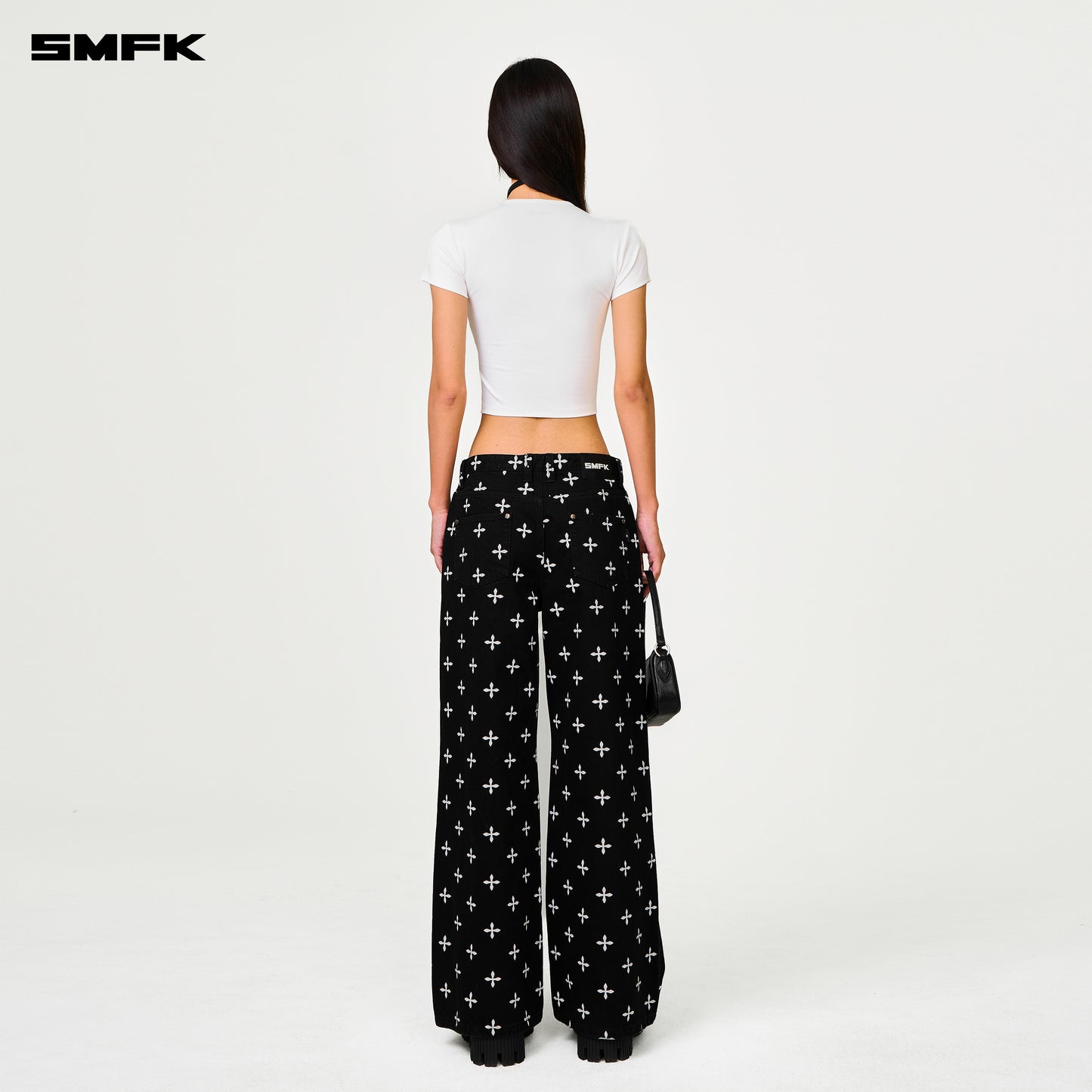 COMPASS Black Garden Classic Wide-Leg Jeans Midnight Garden