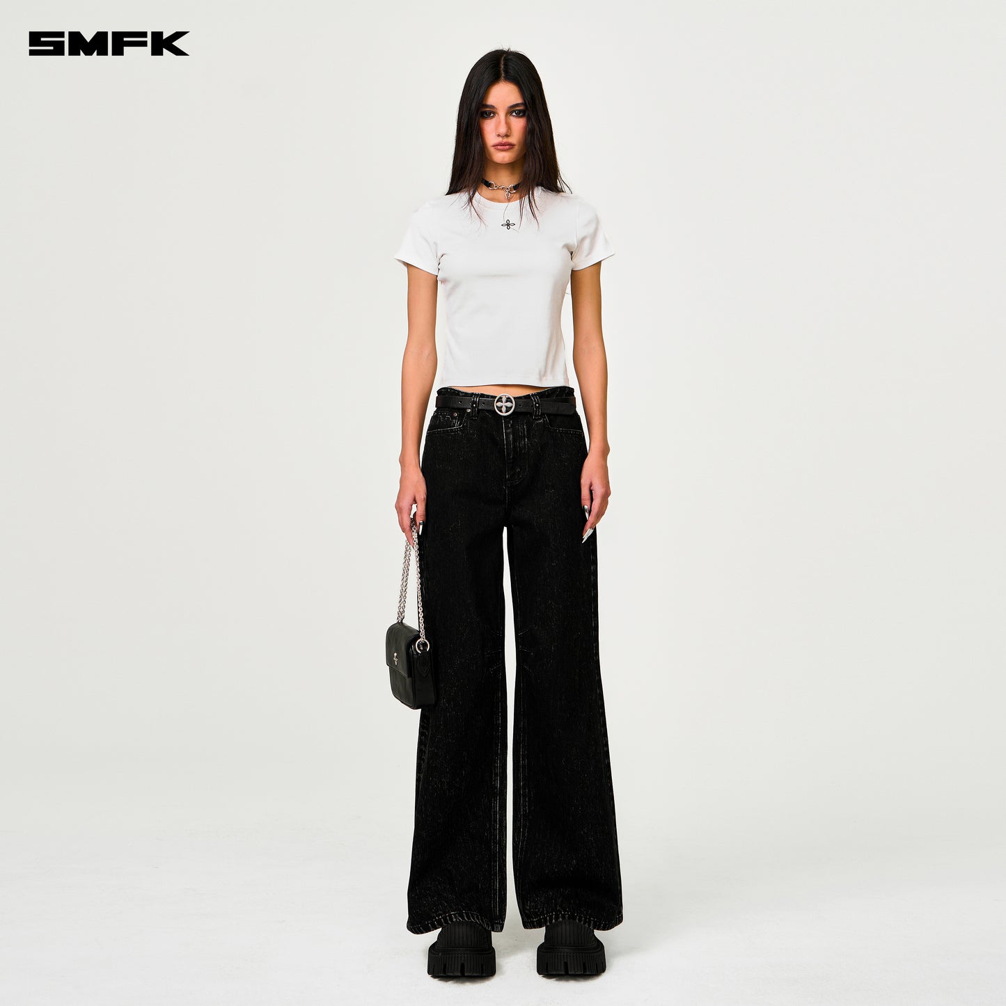 COMPASS Classic Wide-Leg Jeans Onyx Denim
