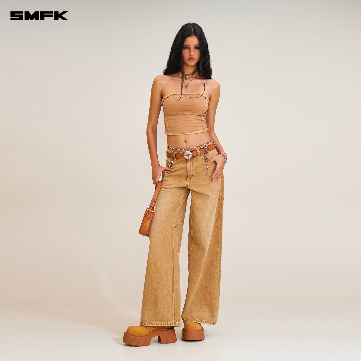 COMPASS MODE TOWER Denim Pants Grassland Khaki
