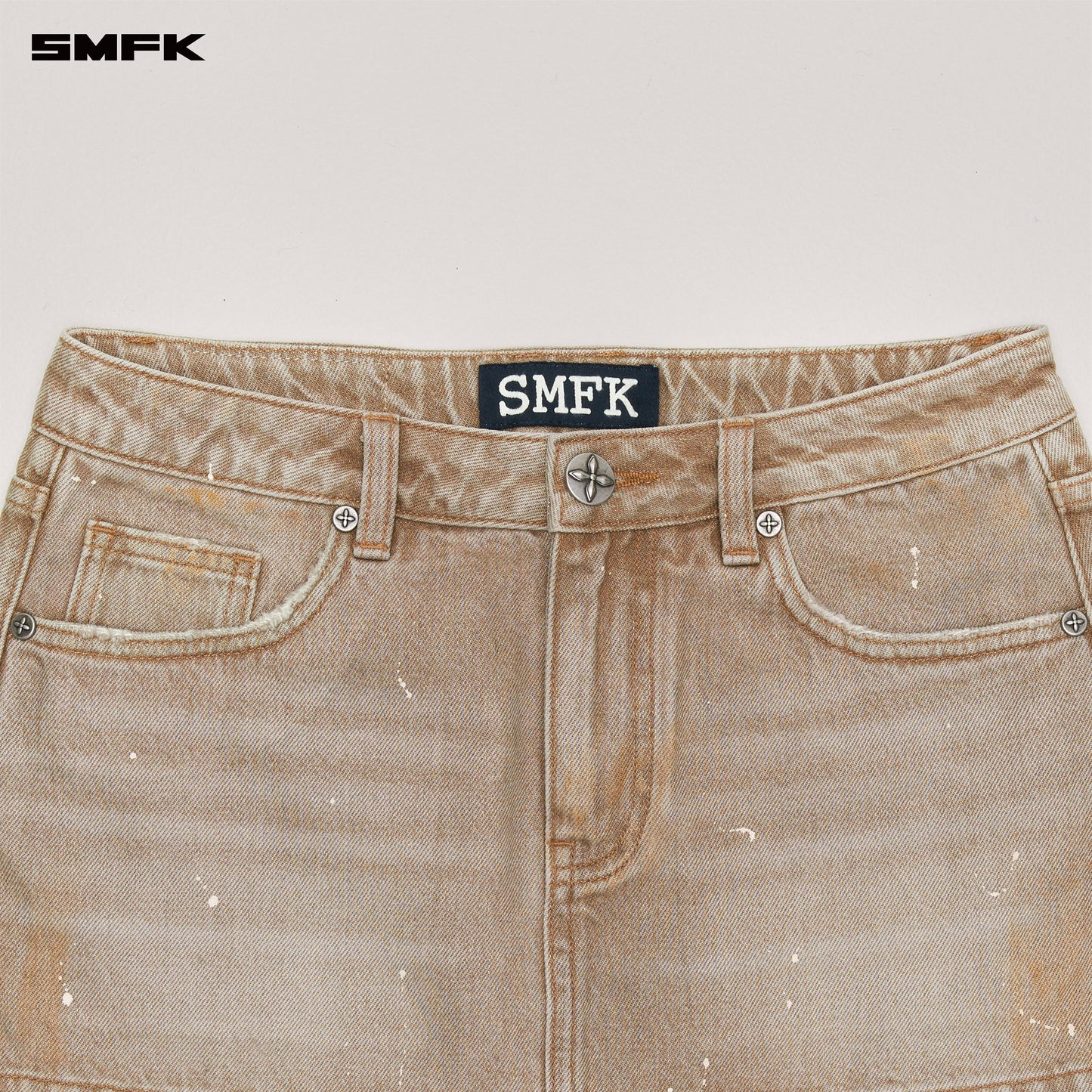 RAGE WILD Handcraft Denim Skirt Wild Cowboy Brown