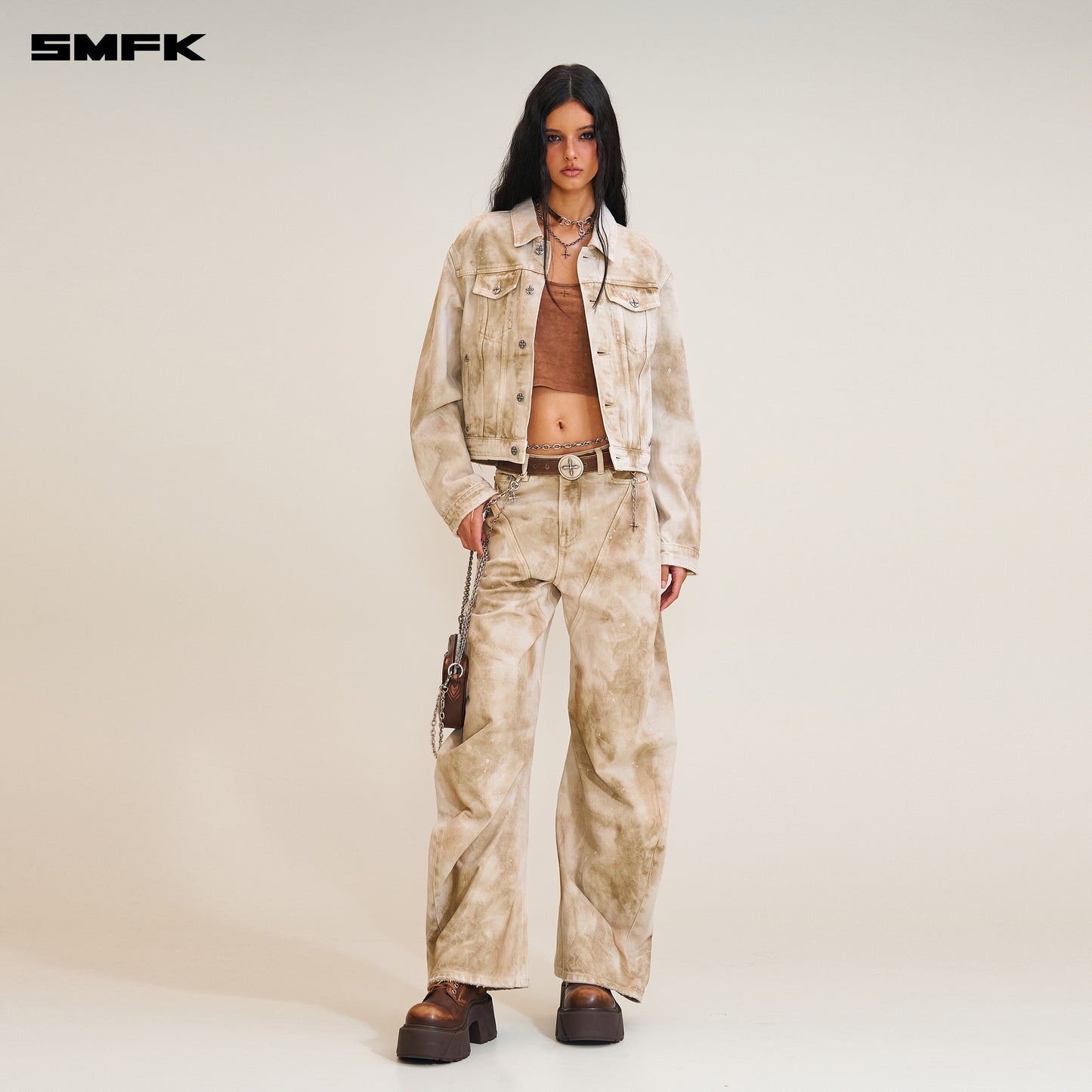 RAGE WILD ARC Denim Pants Wild Brown